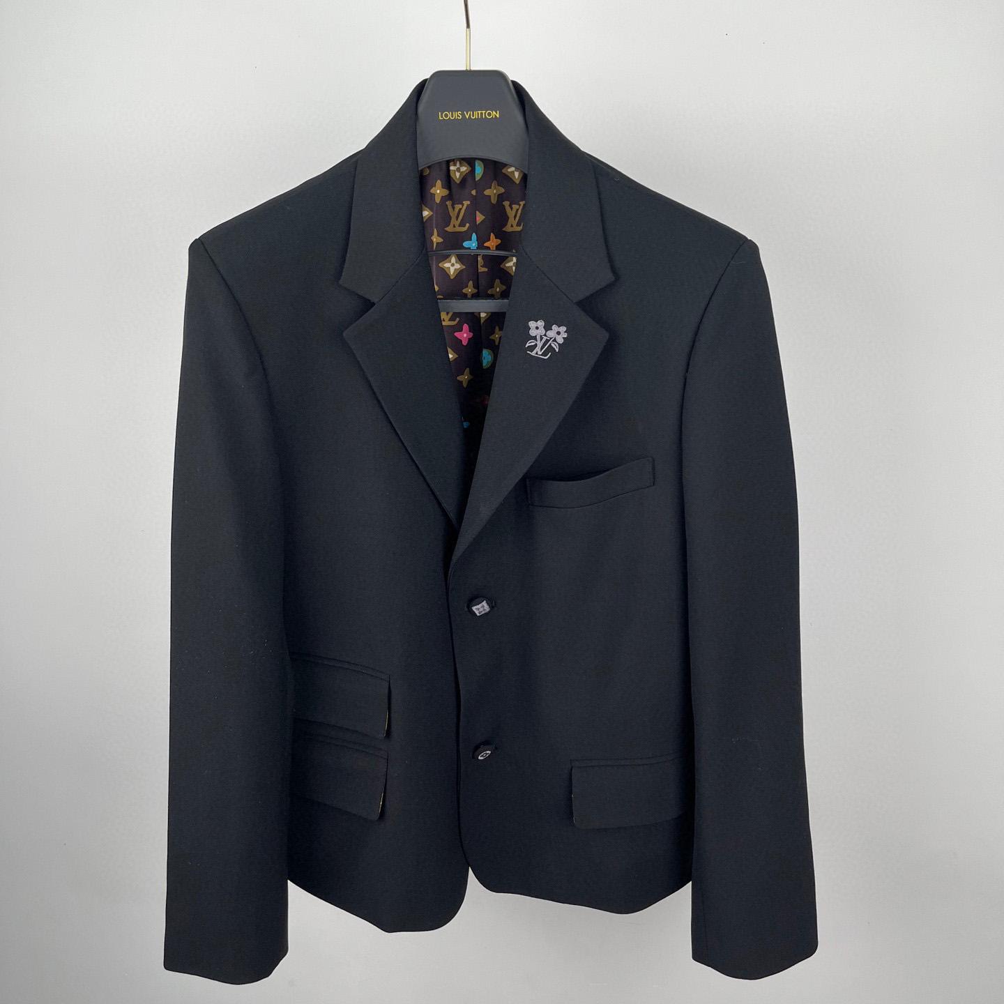 Louis Vuitton Embroidered Signature Wool Tailored Jacket   1AFRD1 - FashionPlug