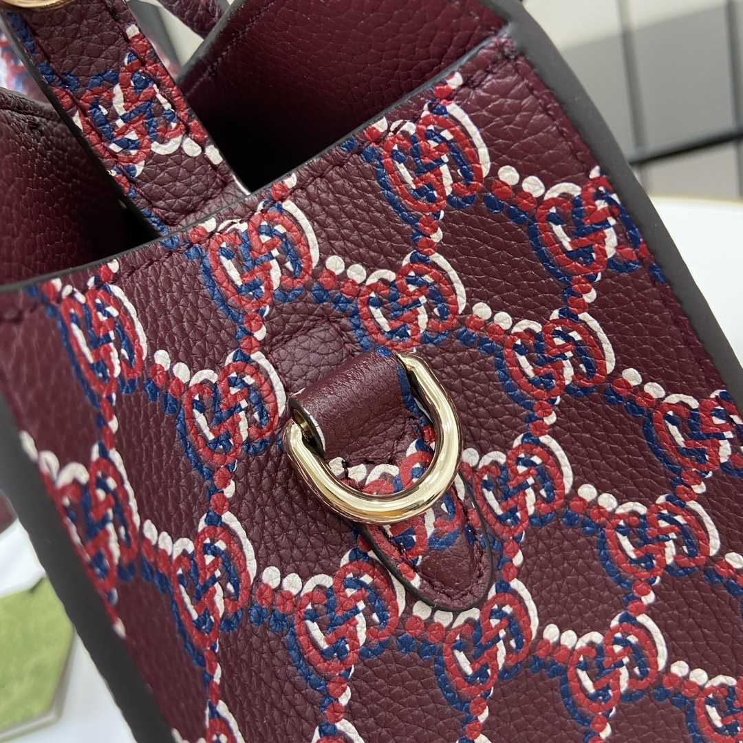 Gucci Small Tote Bag With GG Shadow  - FashionPlug