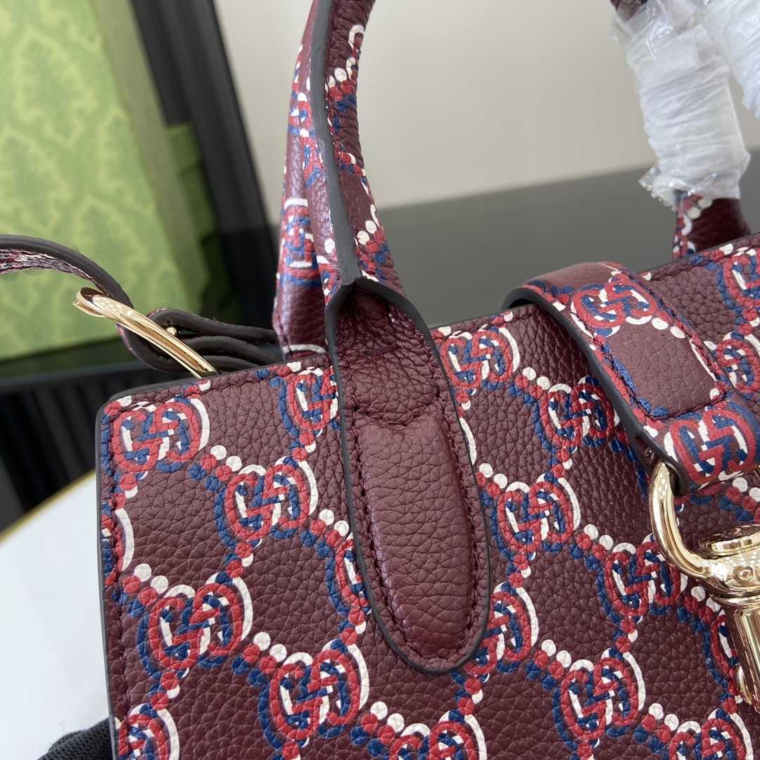 Gucci Small Tote Bag With GG Shadow  - FashionPlug
