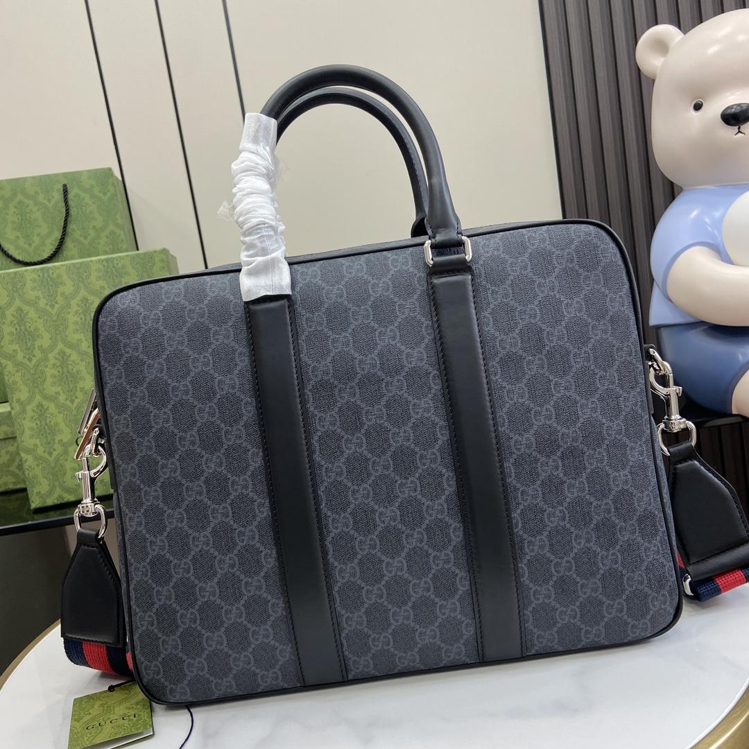 Gucci GG Briefcase With Shoulder Strap - FashionPlug