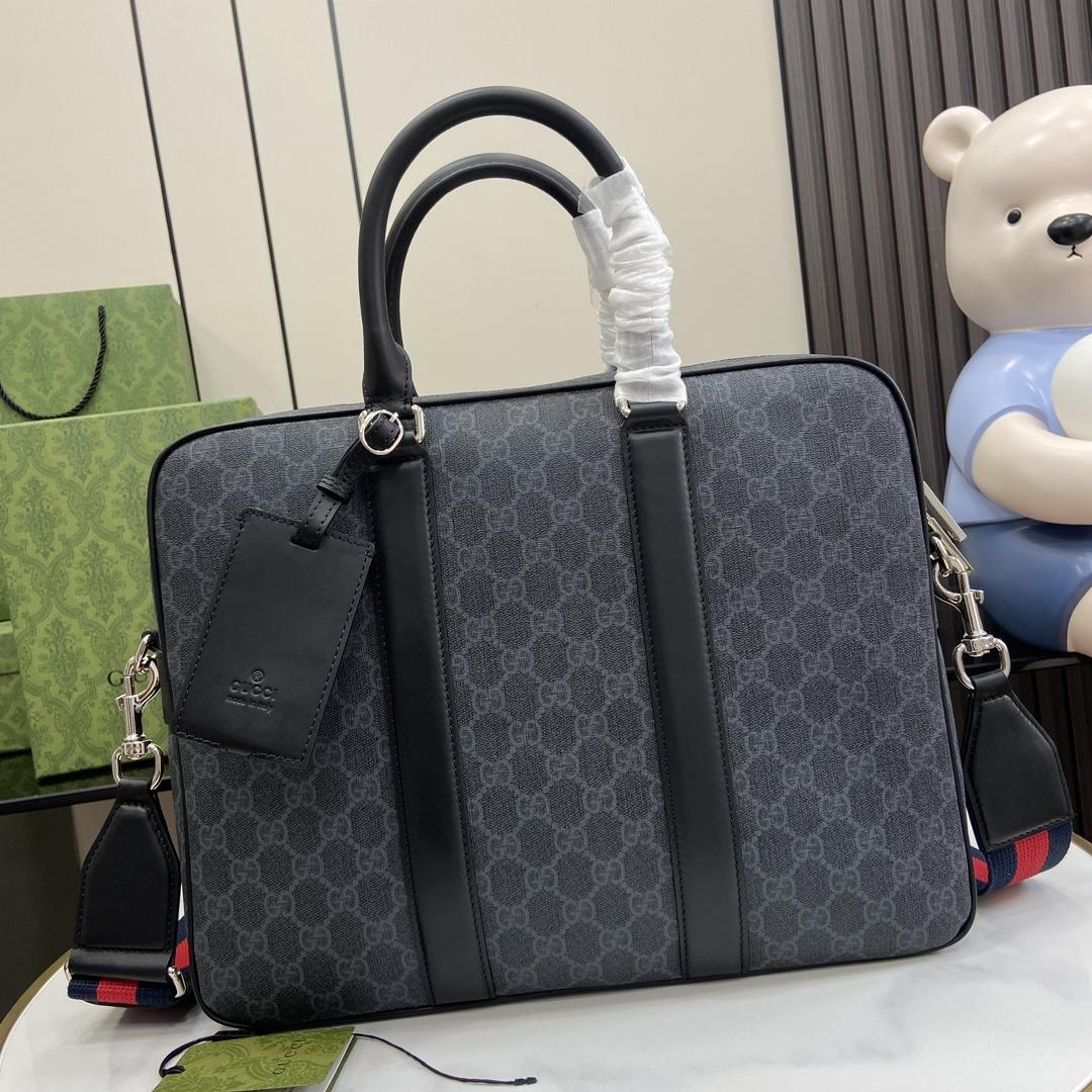 Gucci GG Briefcase With Shoulder Strap - FashionPlug