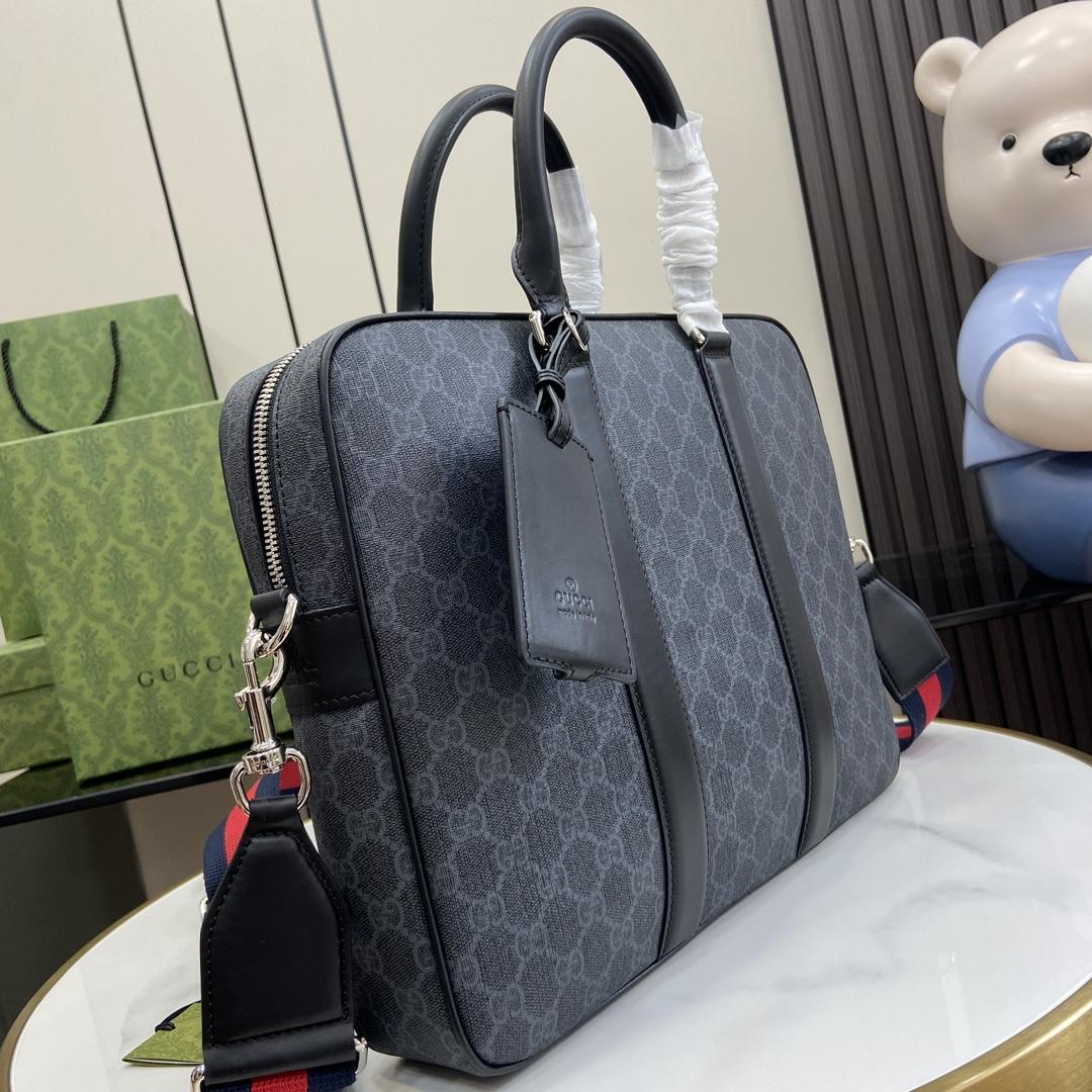 Gucci GG Briefcase With Shoulder Strap - FashionPlug