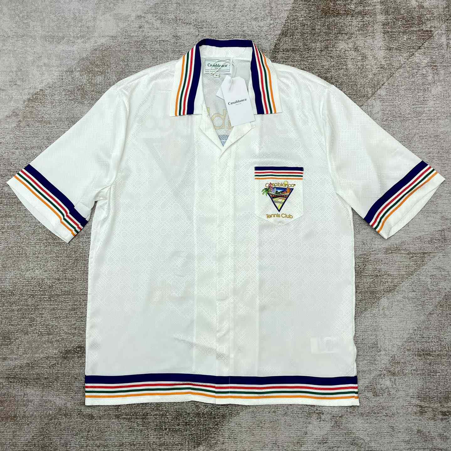 Casablanca Tennis Club Icon Silk Shirt   CA3480 - FashionPlug