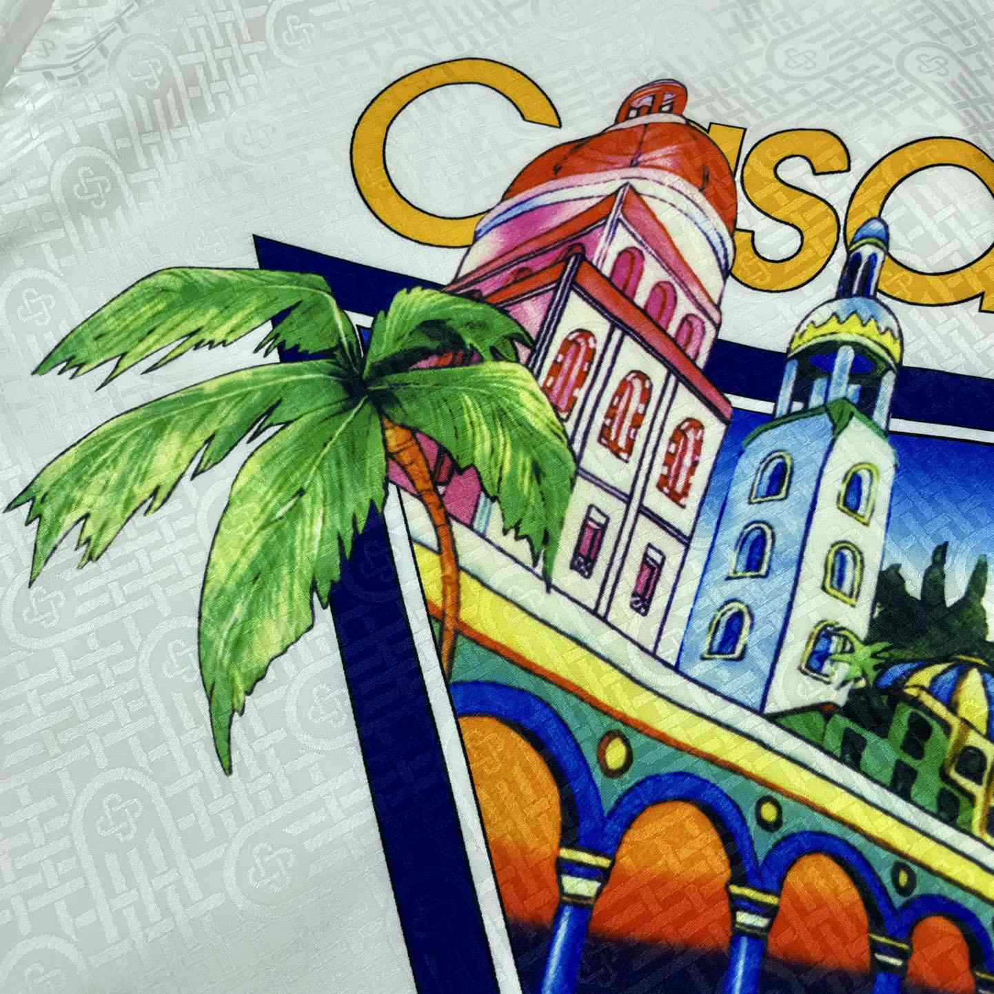 Casablanca Tennis Club Icon Silk Shirt   CA3480 - FashionPlug