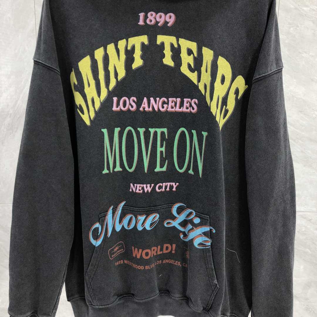 Saint Michael Colorful Letter Print Hoodies - FashionPlug