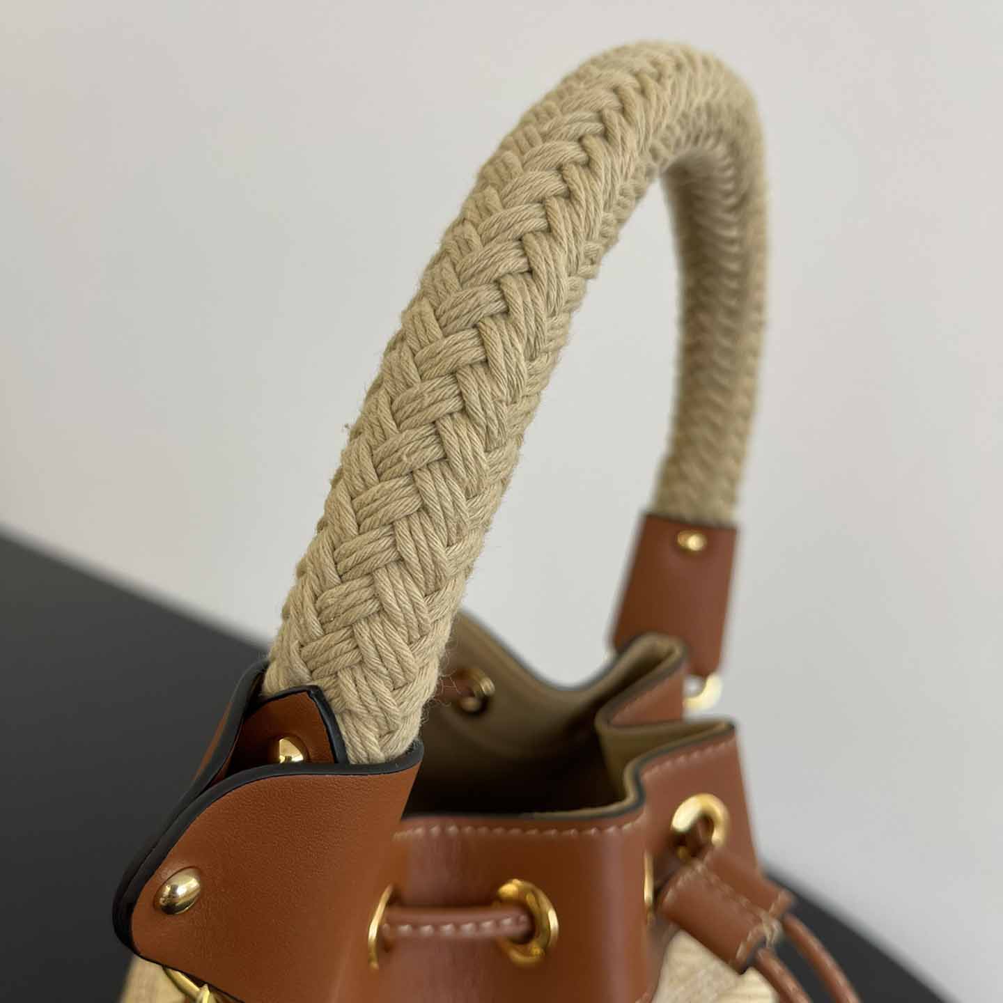 Fendi Mon Tresor Natural Straw Mini-bag With FF Embroidery - FashionPlug