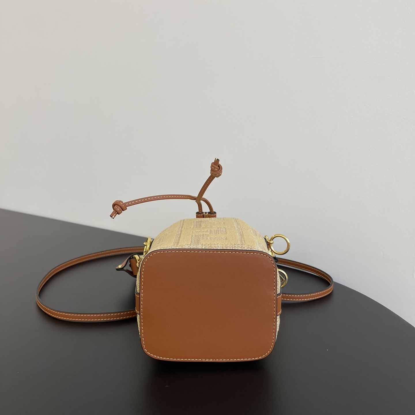 Fendi Mon Tresor Natural Straw Mini-bag With FF Embroidery - FashionPlug