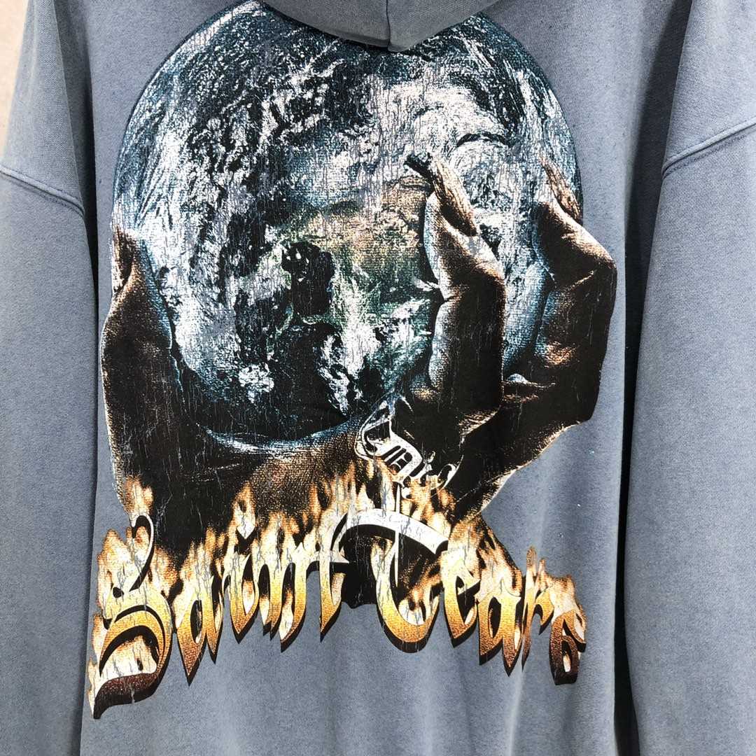 Saint Michael Tears Hoodie - FashionPlug