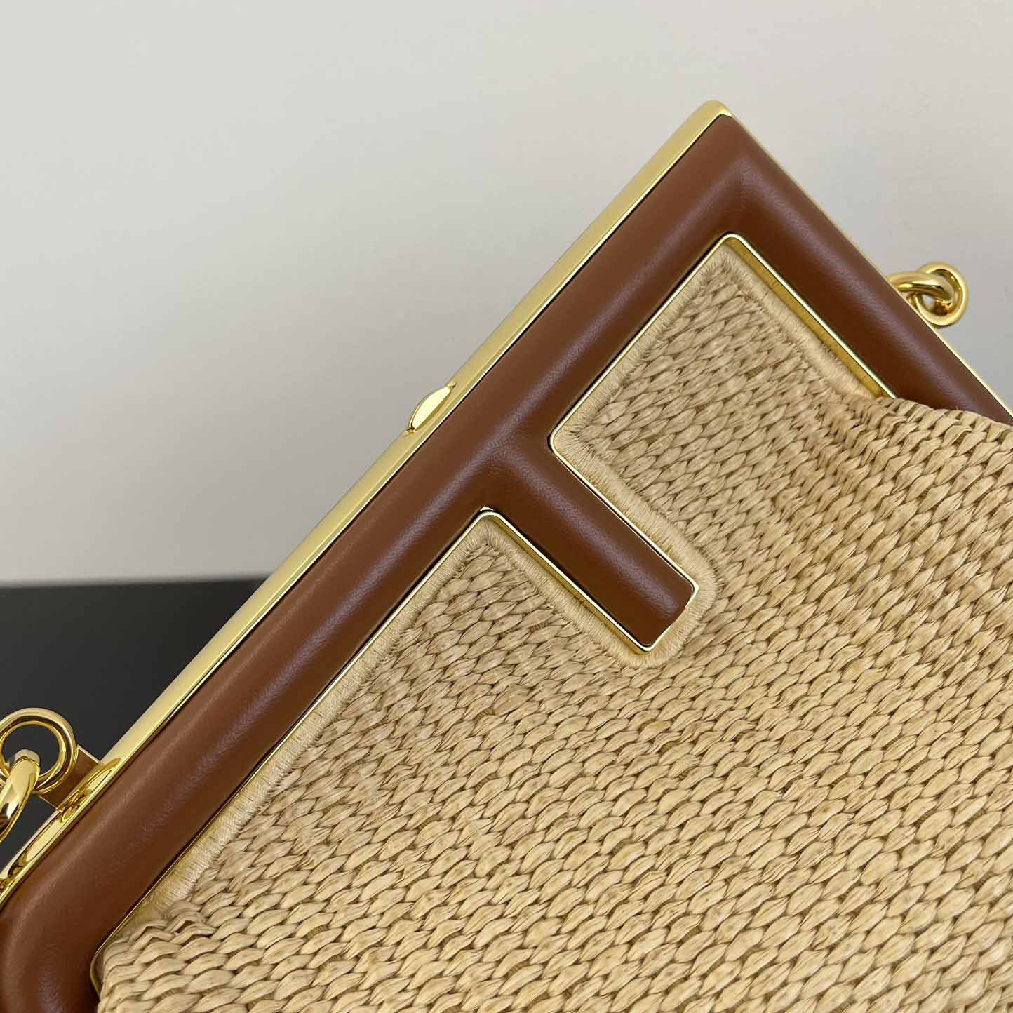 Fendi First Small Natural Straw Bag - FashionPlug