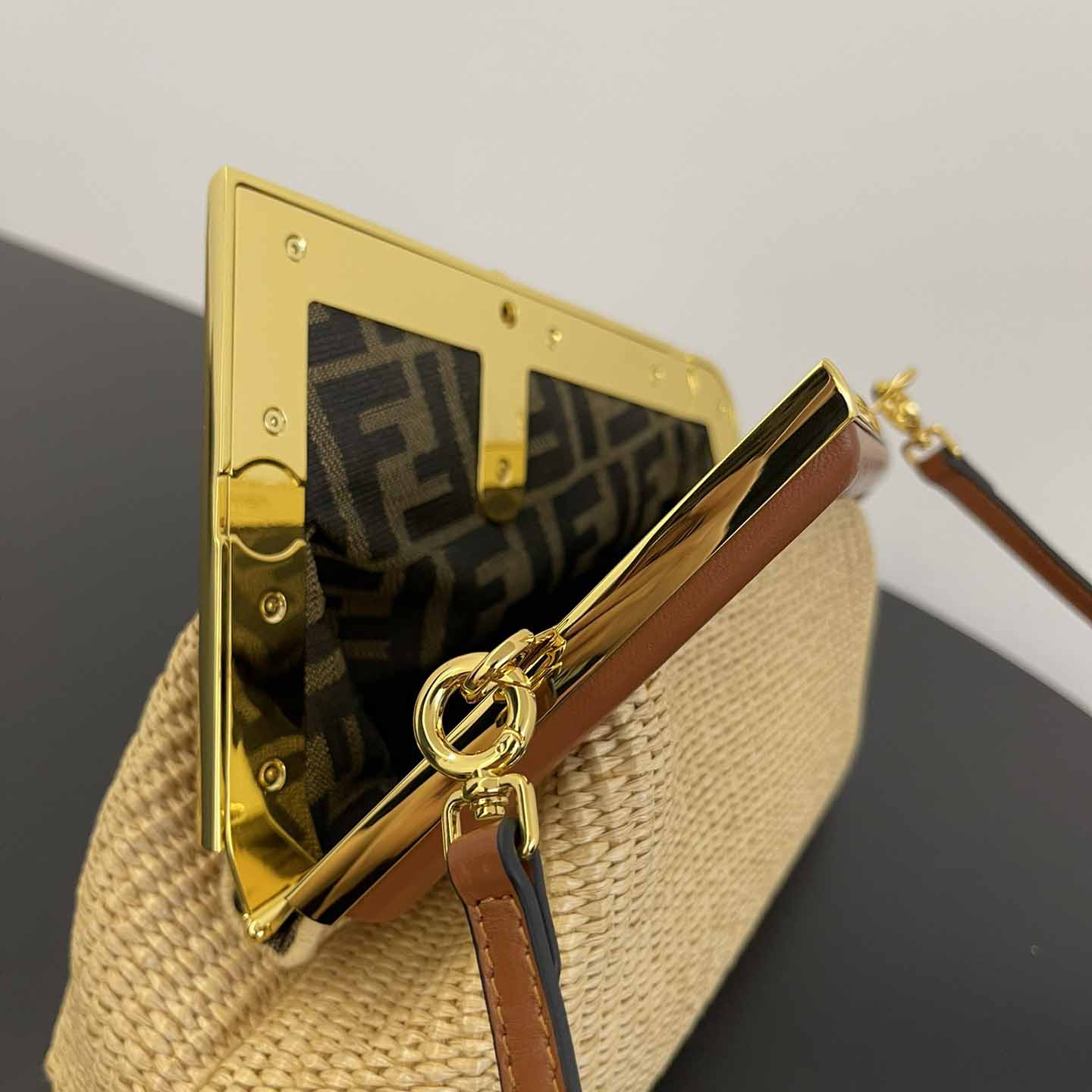 Fendi First Small Natural Straw Bag - FashionPlug