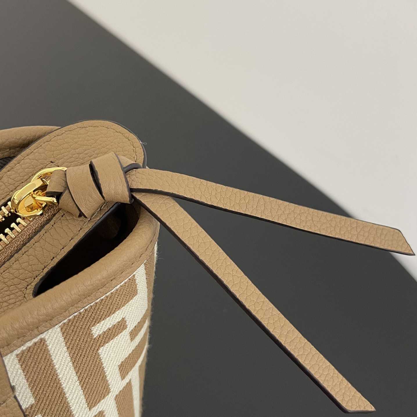 Fendi Mini Roll FF Beige Jacquard Mini Bag - FashionPlug