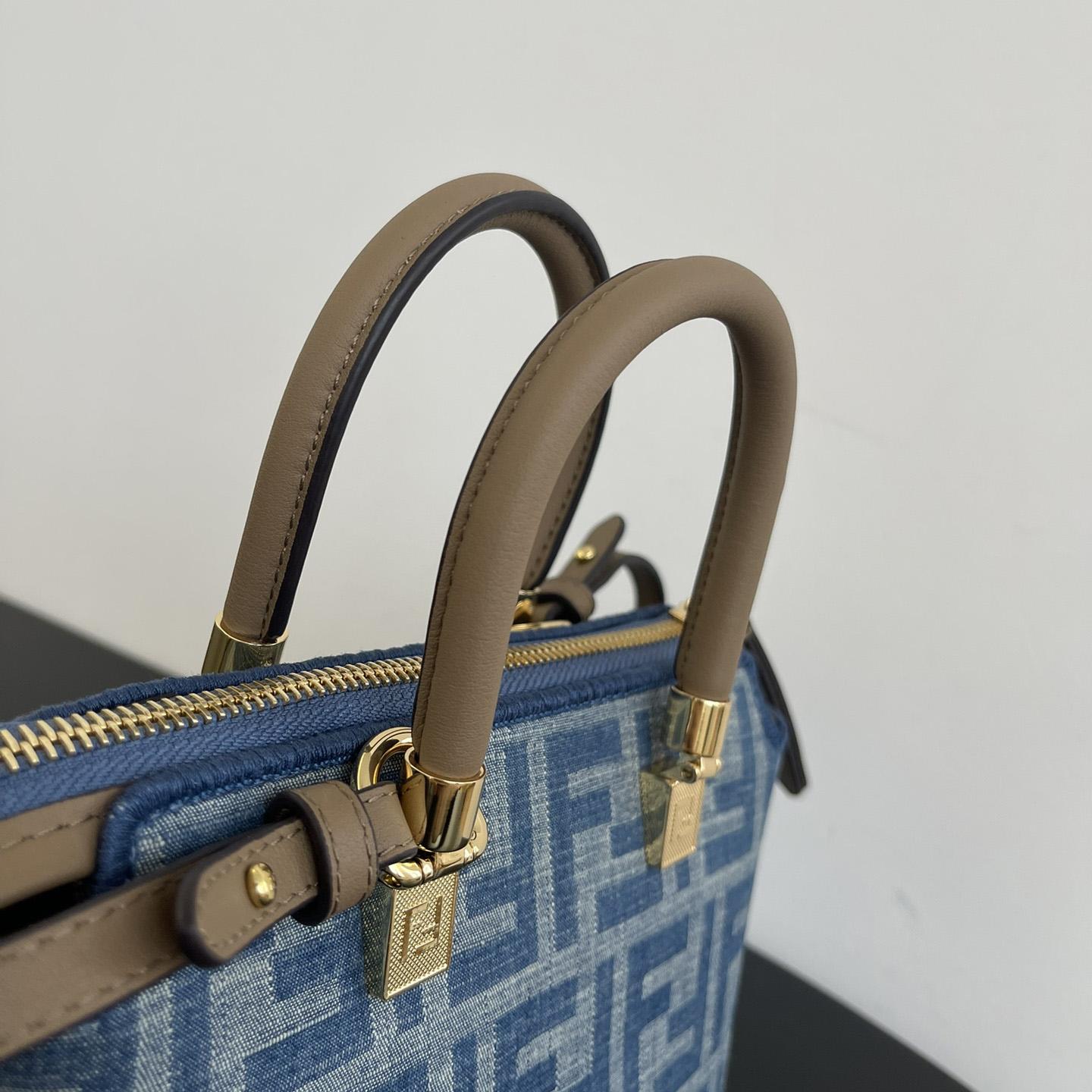 Fendi By The Way Mini Light blue FF Denim Fabric Mini Bag - FashionPlug