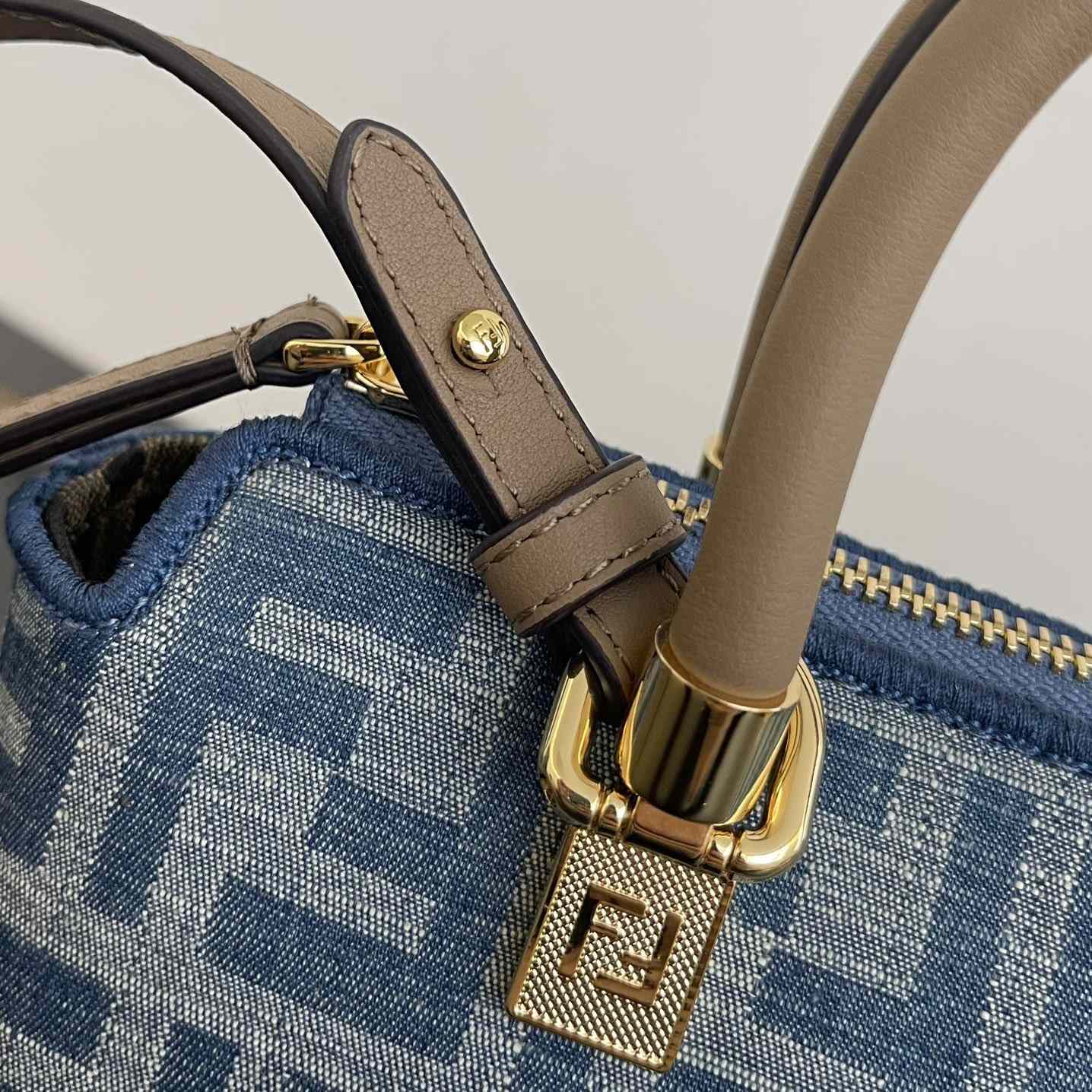 Fendi By The Way Mini Light blue FF Denim Fabric Mini Bag - FashionPlug
