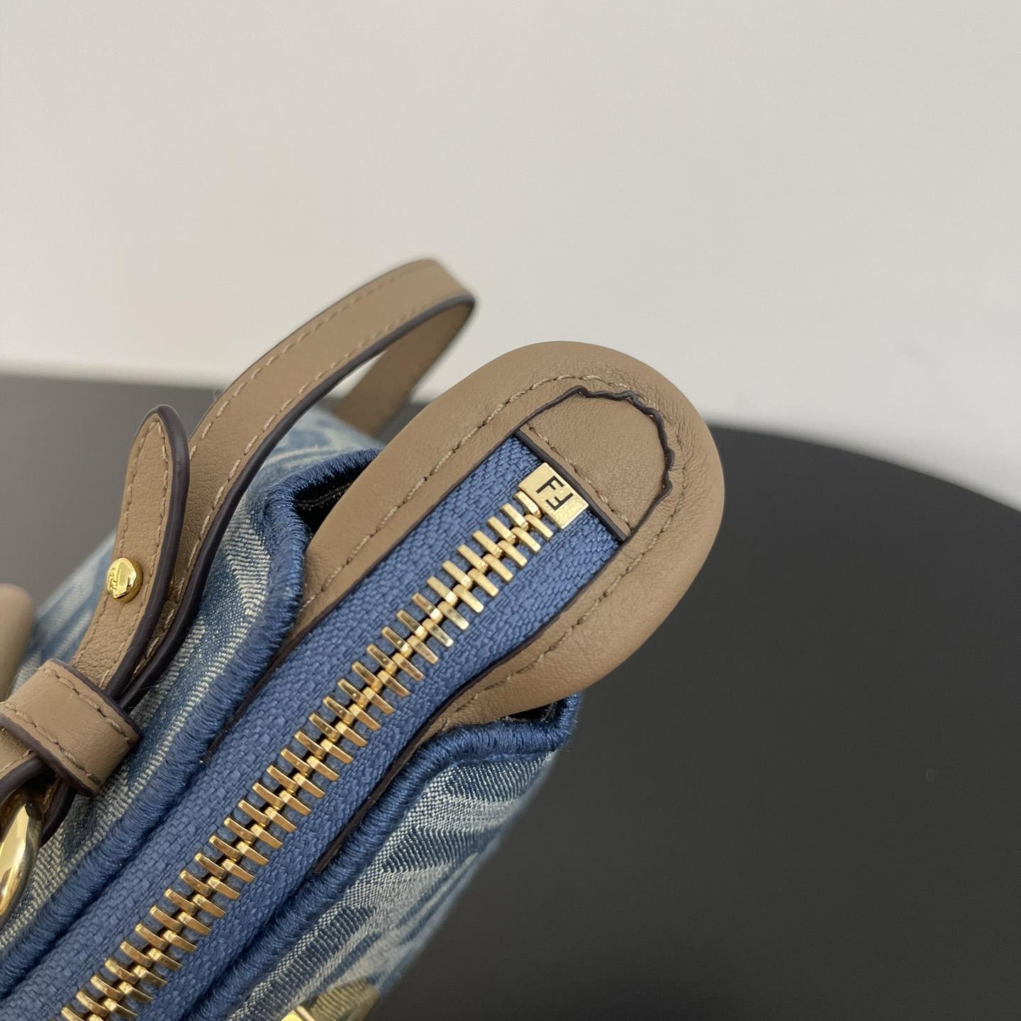 Fendi By The Way Mini Light blue FF Denim Fabric Mini Bag - FashionPlug