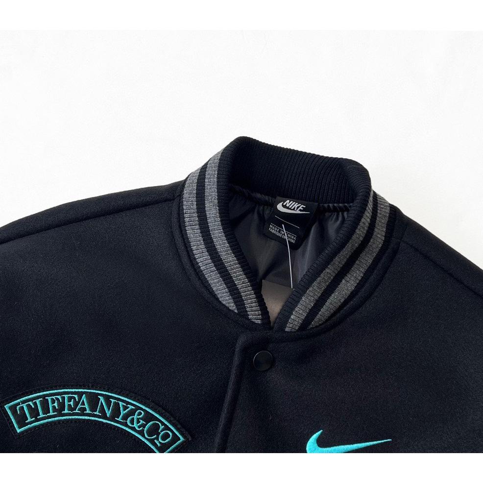 Tiffany And Co Nike Black Varsity Bomber Jacket - FashionPlug