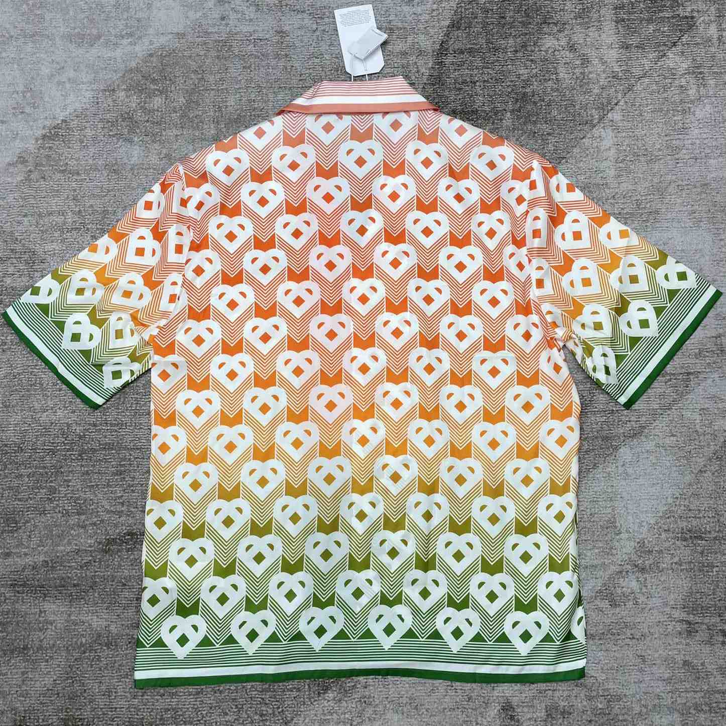 Casablanca Cuban Collar Short-Sleeve Shirt 'Heart Monogram Gradient'   CA3484 - FashionPlug
