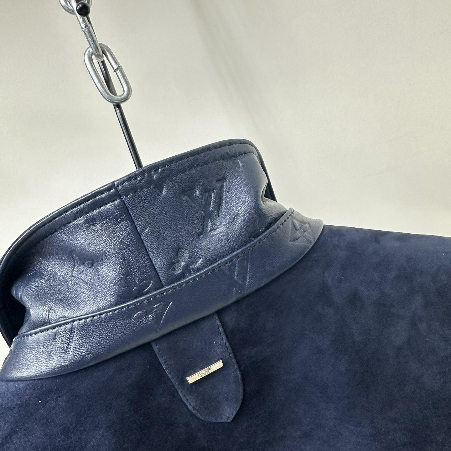 Louis Vuitton Suede Denim Jacket   1A8I3B - FashionPlug