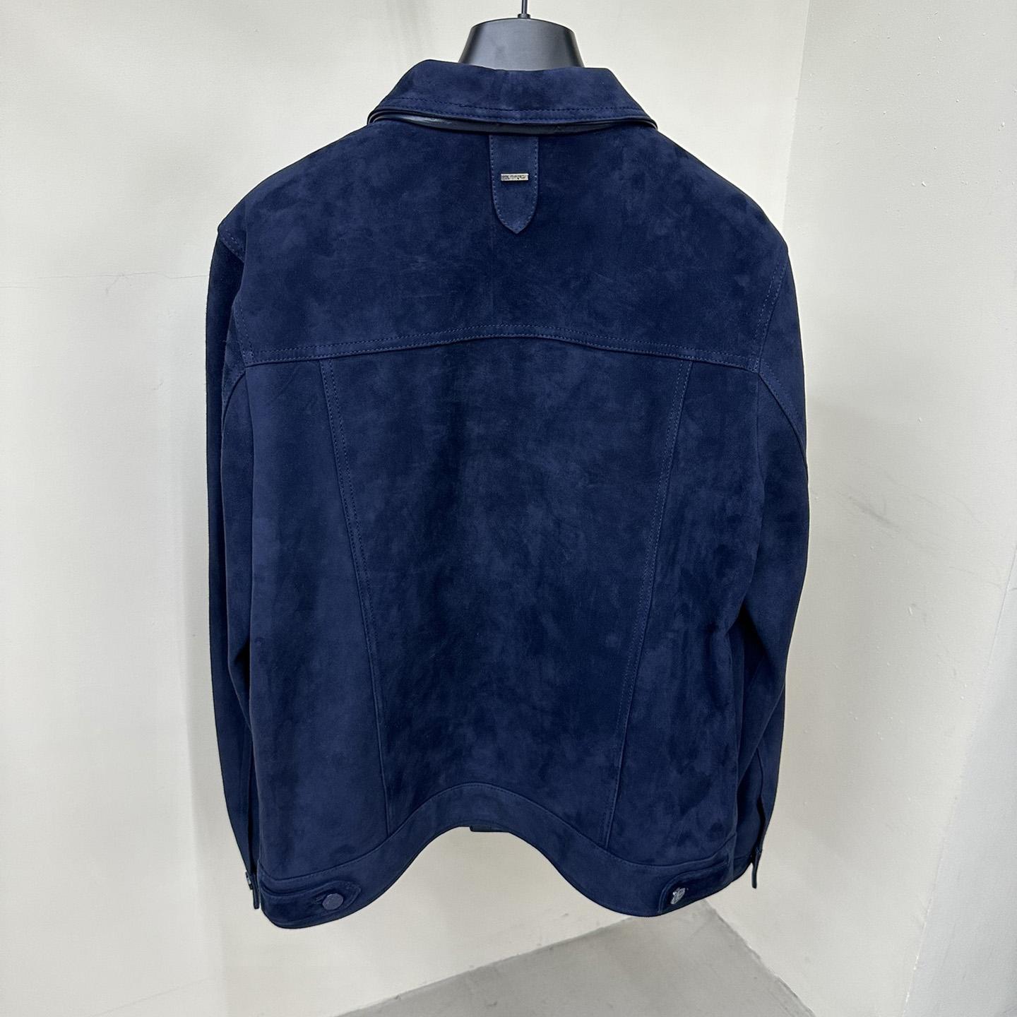 Louis Vuitton Suede Denim Jacket   1A8I3B - FashionPlug