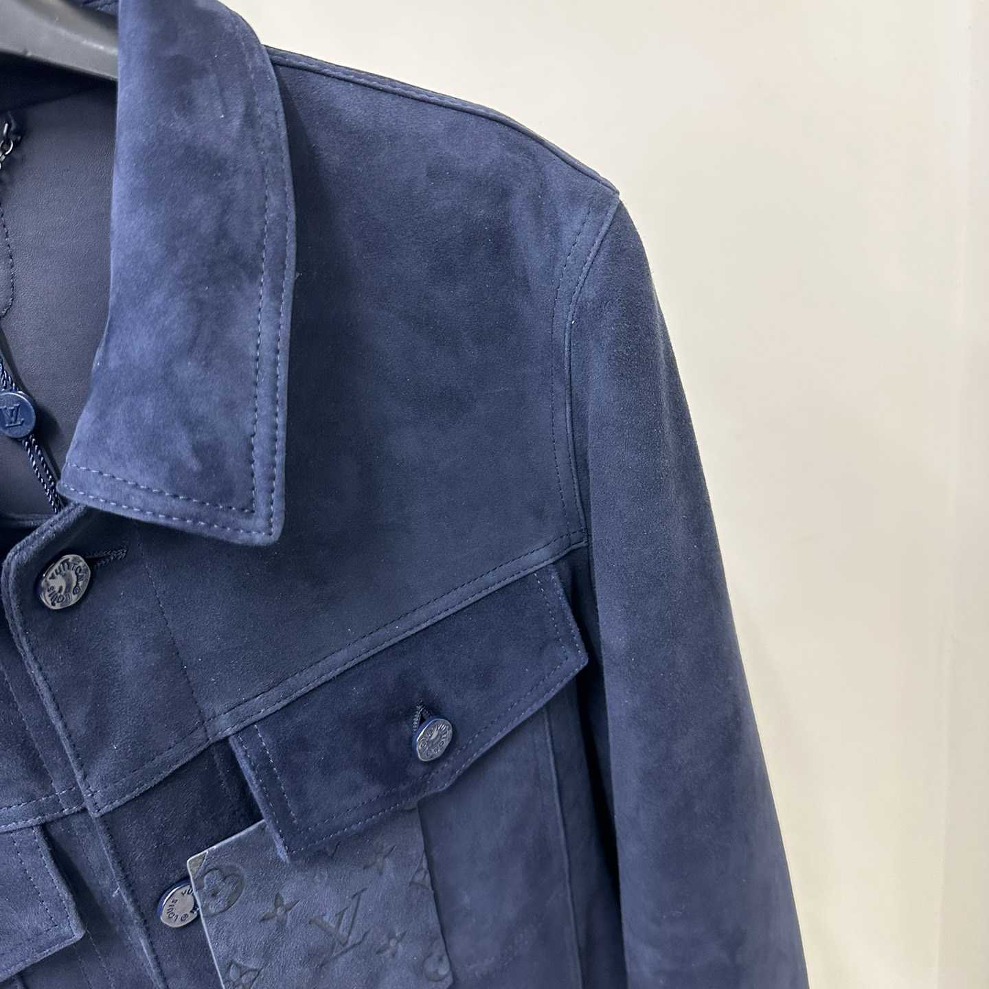Louis Vuitton Suede Denim Jacket   1A8I3B - FashionPlug