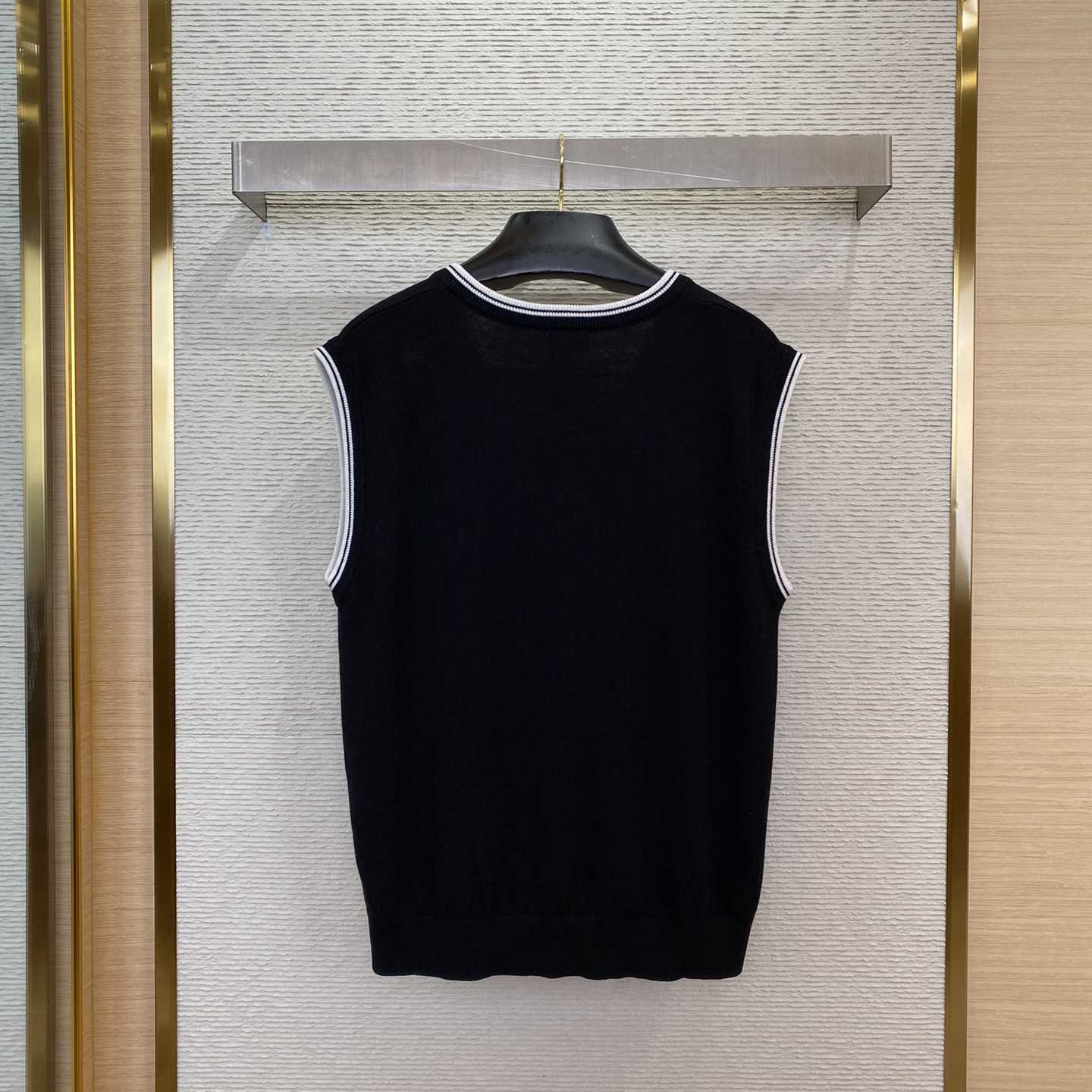 Celine Triomphe V-Neck Wool Sweater Vest - FashionPlug