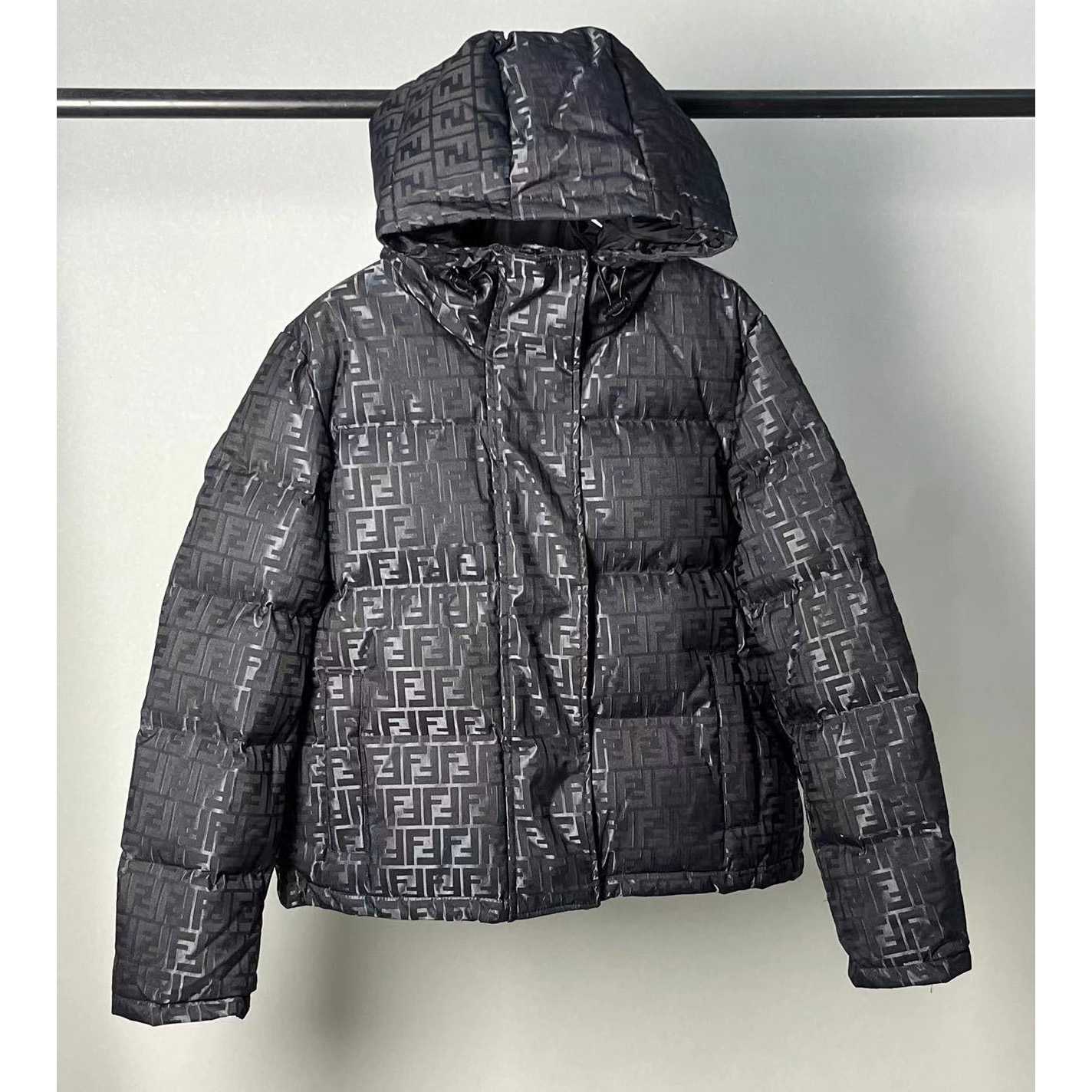 Fendi Black FF Nylon Down Jacket - FashionPlug
