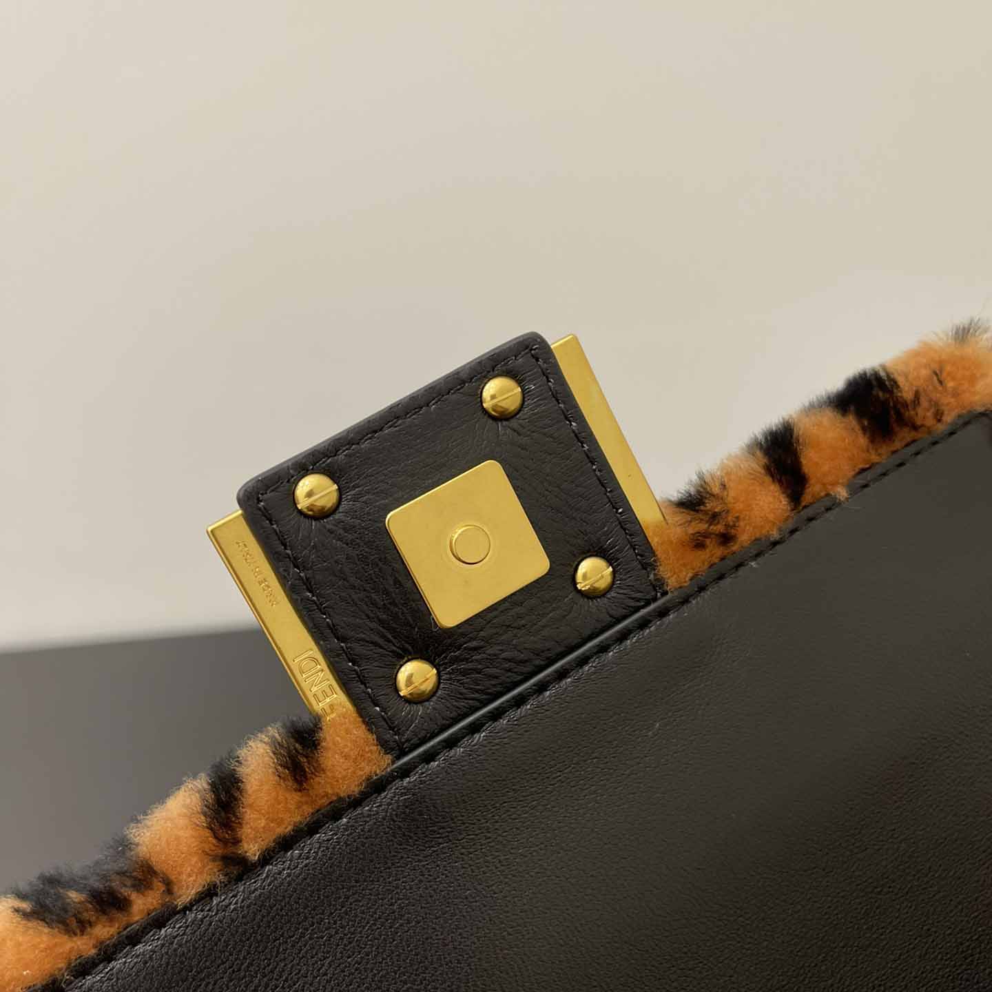 Fendi Mini Baguette Brown Sheepskin Bag - FashionPlug