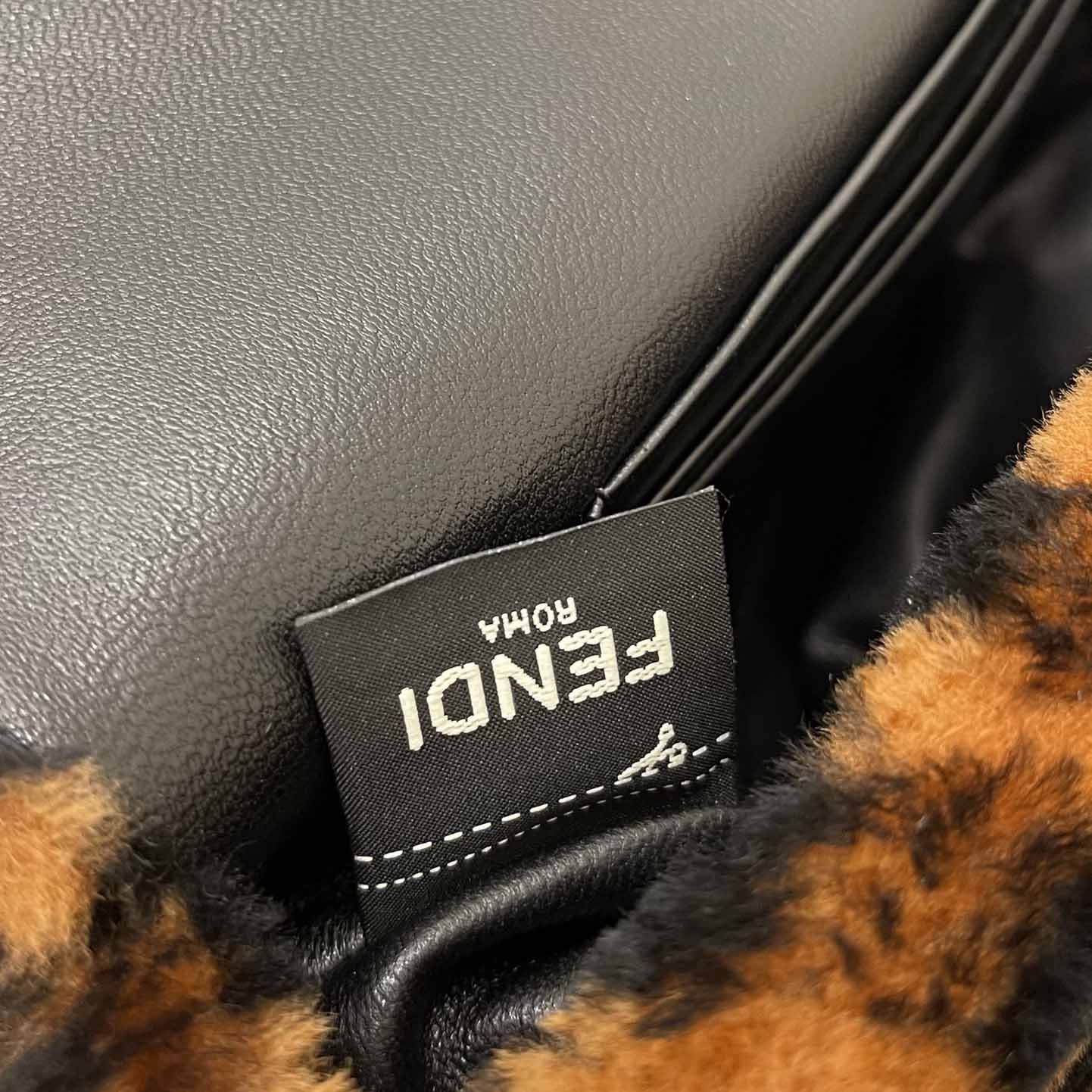 Fendi Mini Baguette Brown Sheepskin Bag - FashionPlug