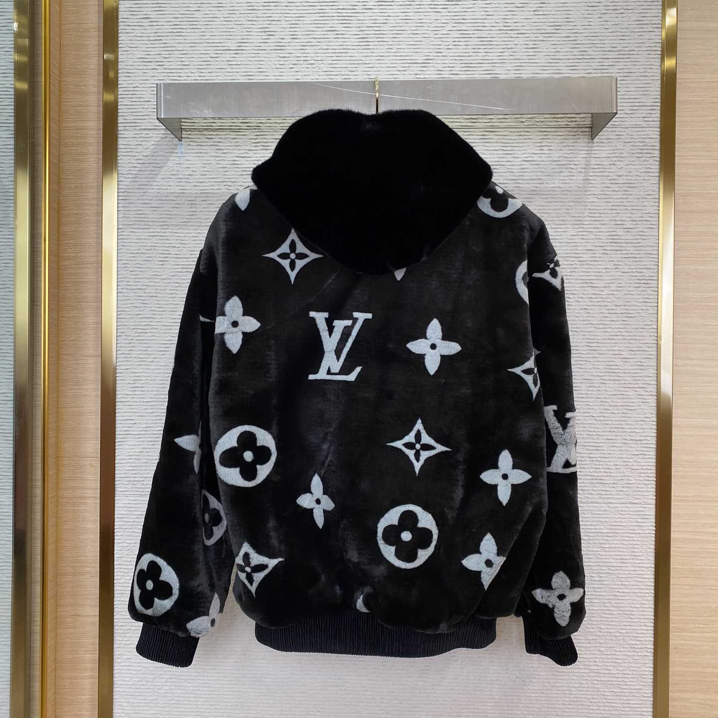 Louis Vuitton Monogram Mink Fur Zipped Hoodie  1AF390 - FashionPlug