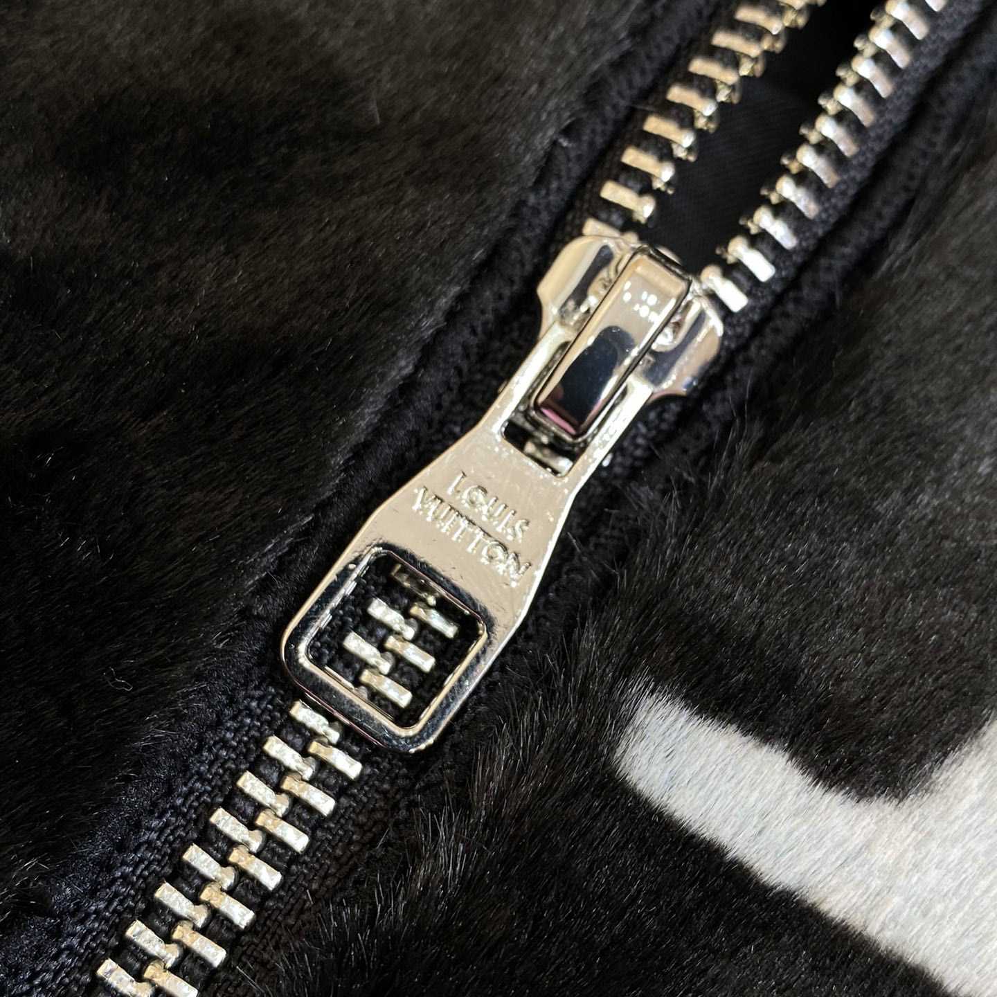 Louis Vuitton Monogram Mink Fur Zipped Hoodie  1AF390 - FashionPlug