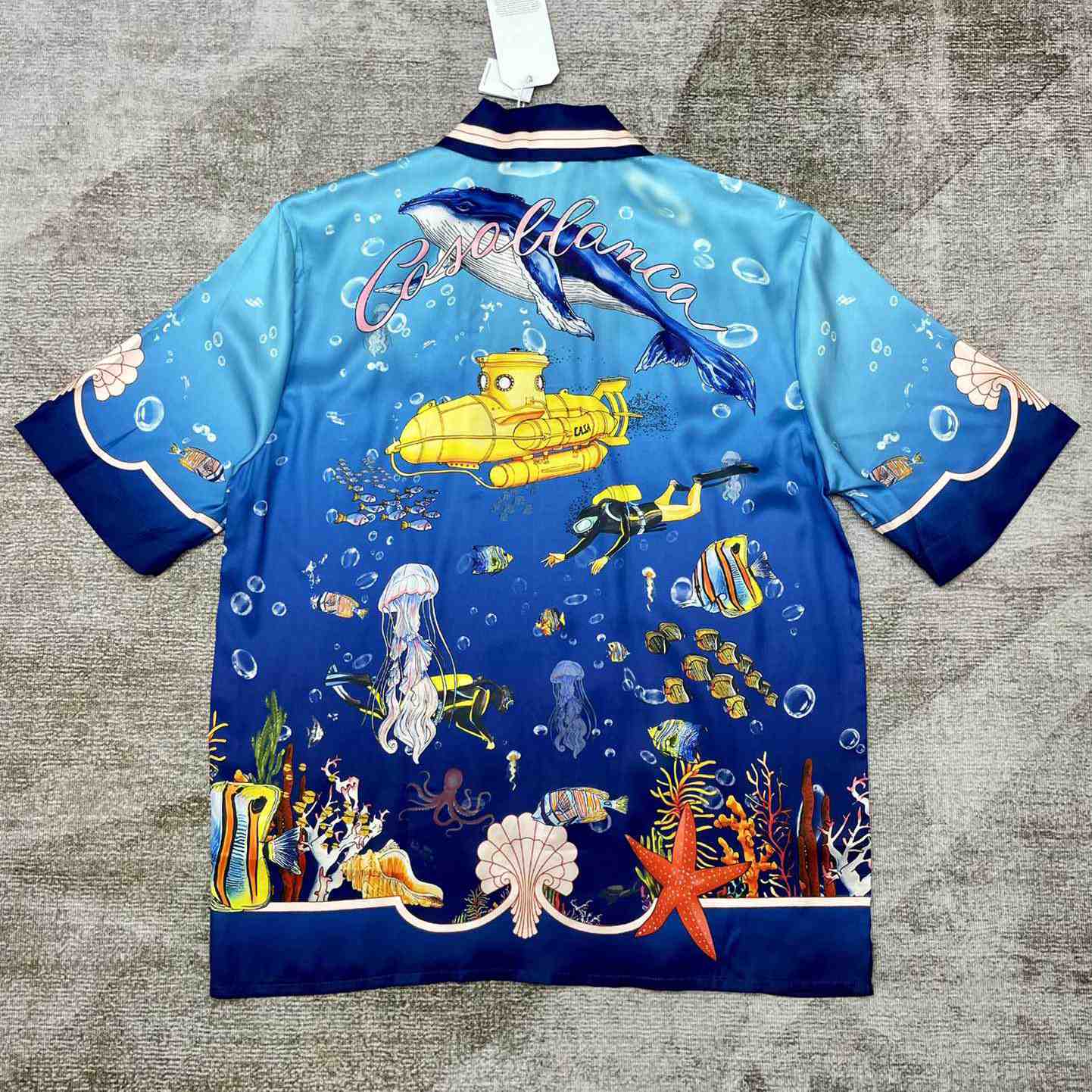 Casablanca  Silk Drawstring Short-Sleeve Shirt   CA3456 - FashionPlug