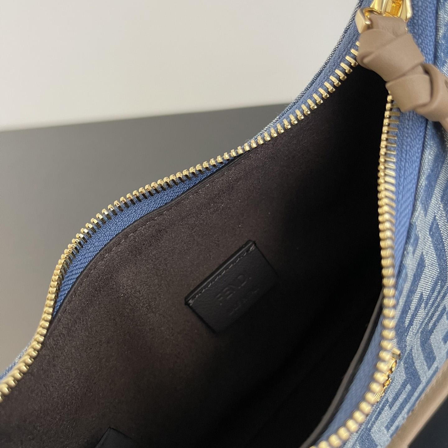 Fendi Mini Fendessence Light Blue FF Denim Fabric Mini Bag - FashionPlug