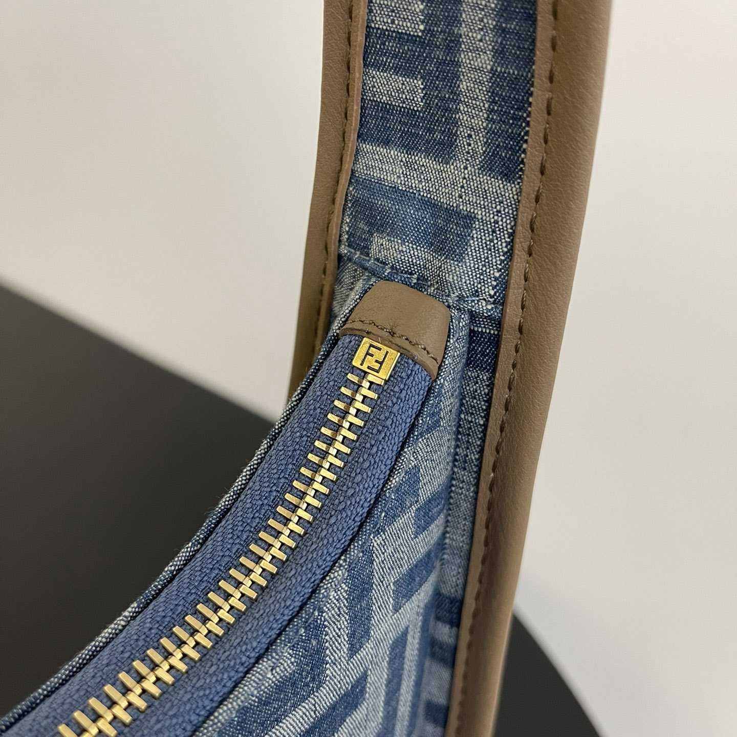 Fendi Mini Fendessence Light Blue FF Denim Fabric Mini Bag - FashionPlug