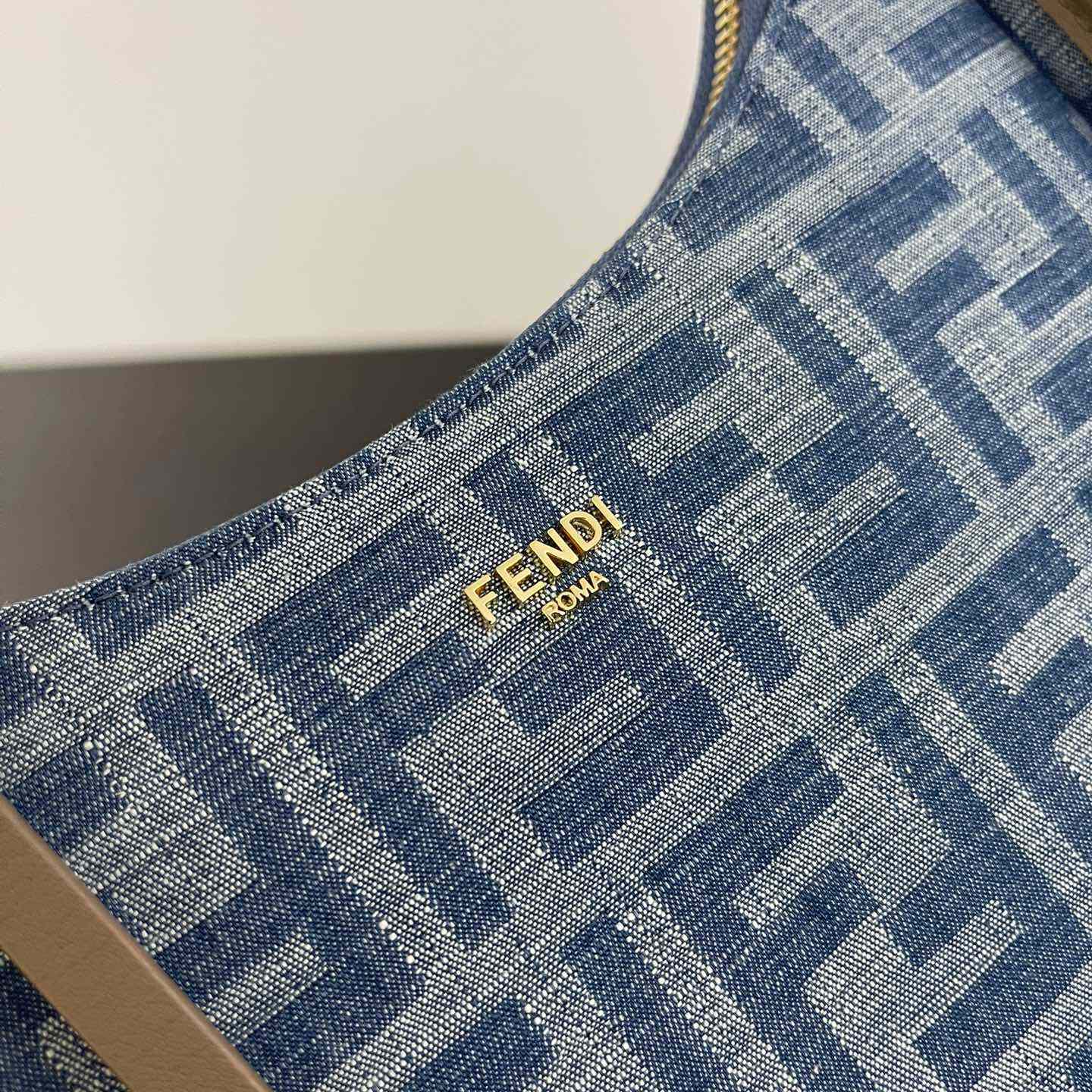 Fendi Mini Fendessence Light Blue FF Denim Fabric Mini Bag - FashionPlug