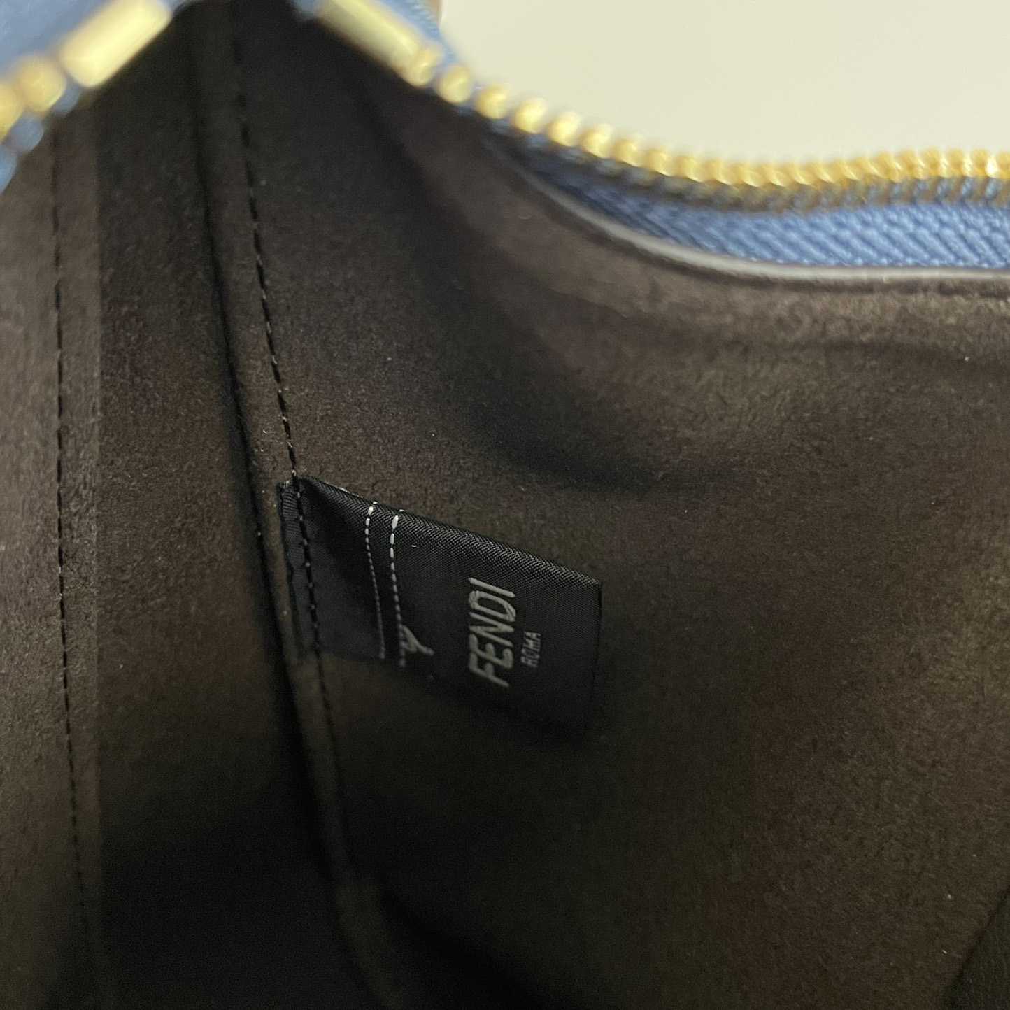 Fendi Mini Fendessence Light Blue FF Denim Fabric Mini Bag - FashionPlug