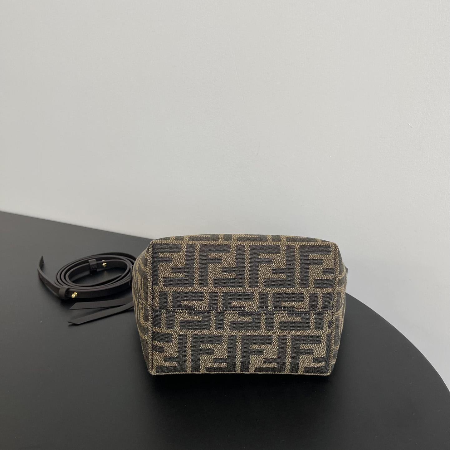 Fendi Mini Roll Brown FF Jacquard Mini Bag - FashionPlug