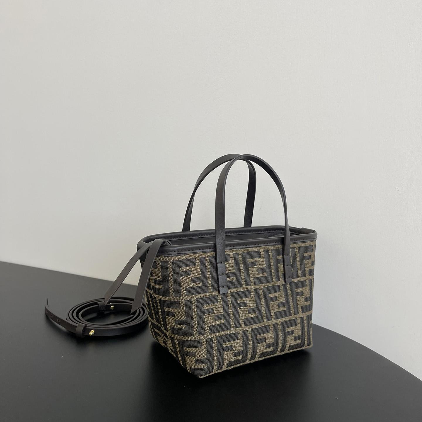 Fendi Mini Roll Brown FF Jacquard Mini Bag - FashionPlug