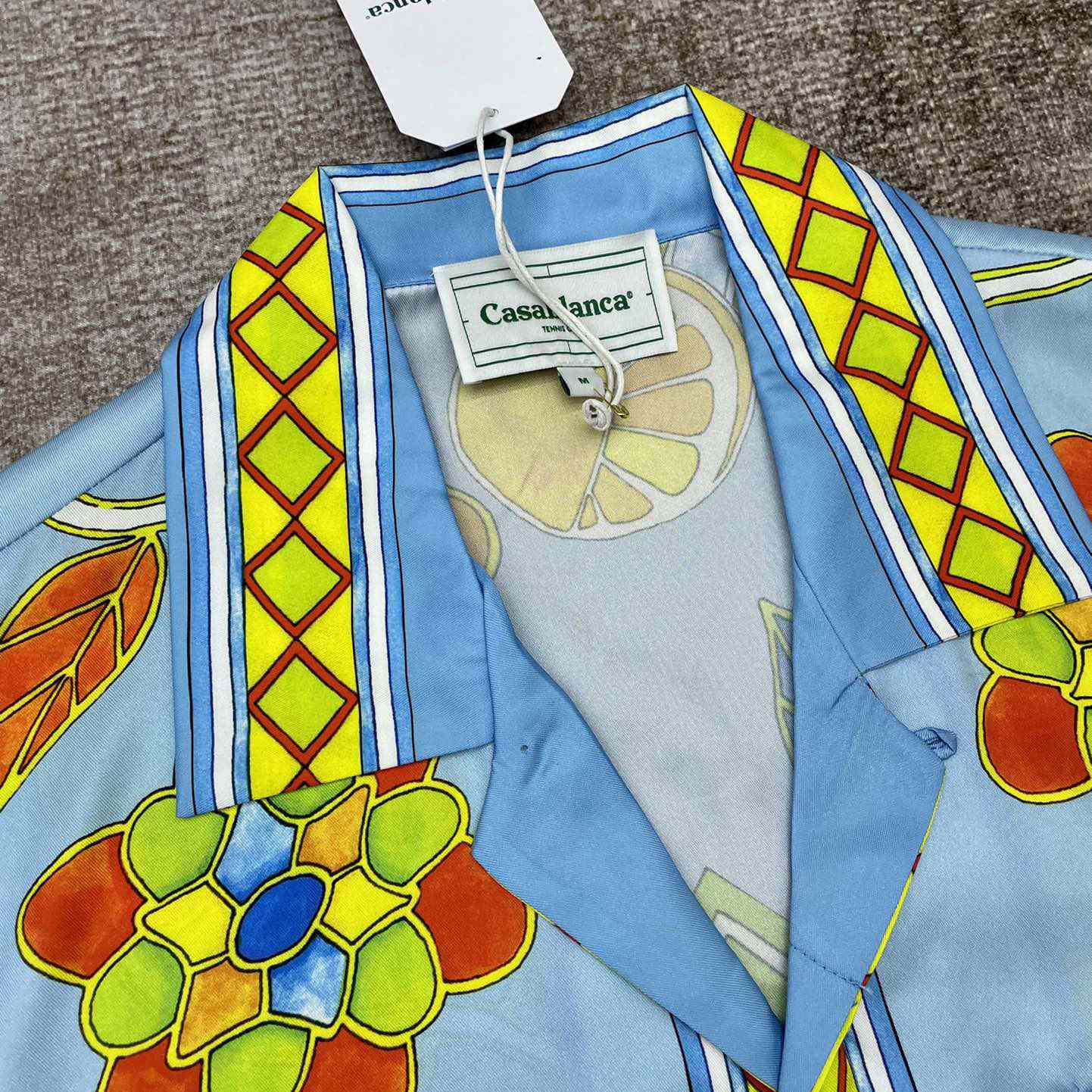 Casablanca Cuban Collar Short-Sleeve Shirt 'Yoruba Flowers'   CA3486 - FashionPlug