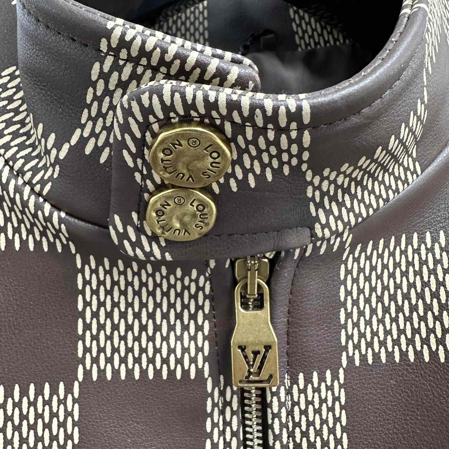 Louis Vuitton Damier Leather Harrington Jacket   1AFIMC - FashionPlug