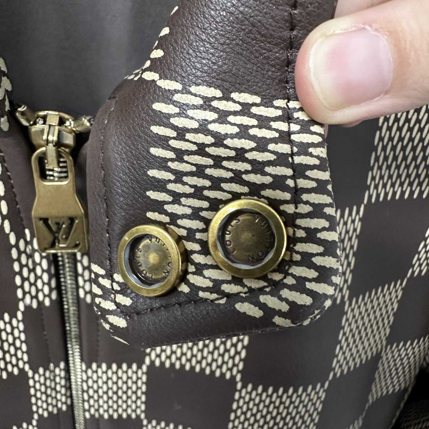 Louis Vuitton Damier Leather Harrington Jacket   1AFIMC - FashionPlug