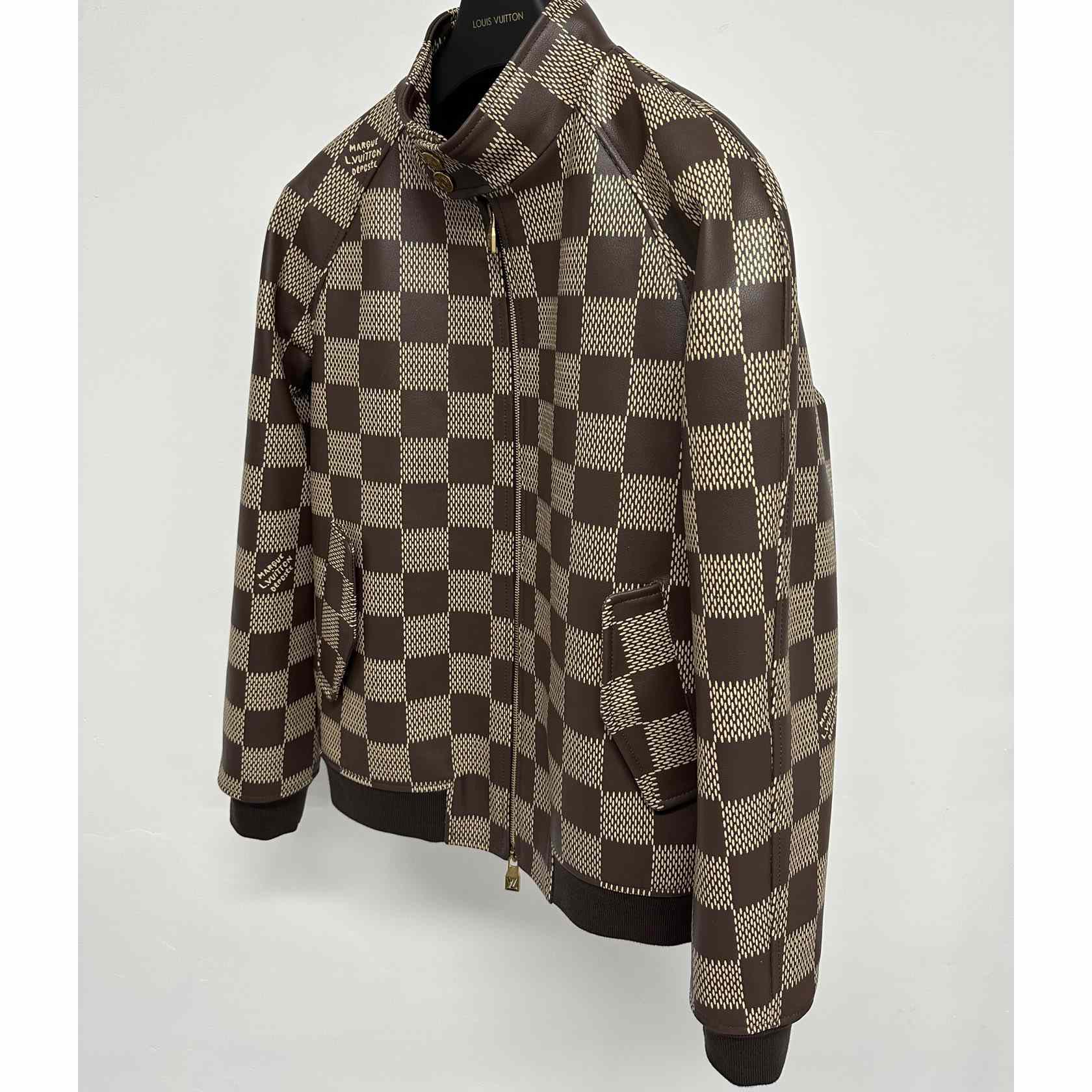 Louis Vuitton Damier Leather Harrington Jacket   1AFIMC - FashionPlug