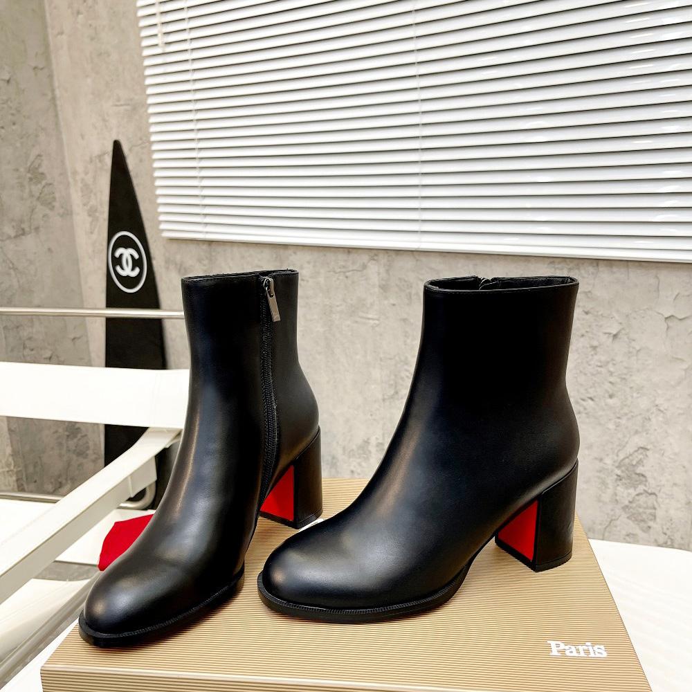 Christian Louboutin Adoxa Leather Ankle Boots - FashionPlug