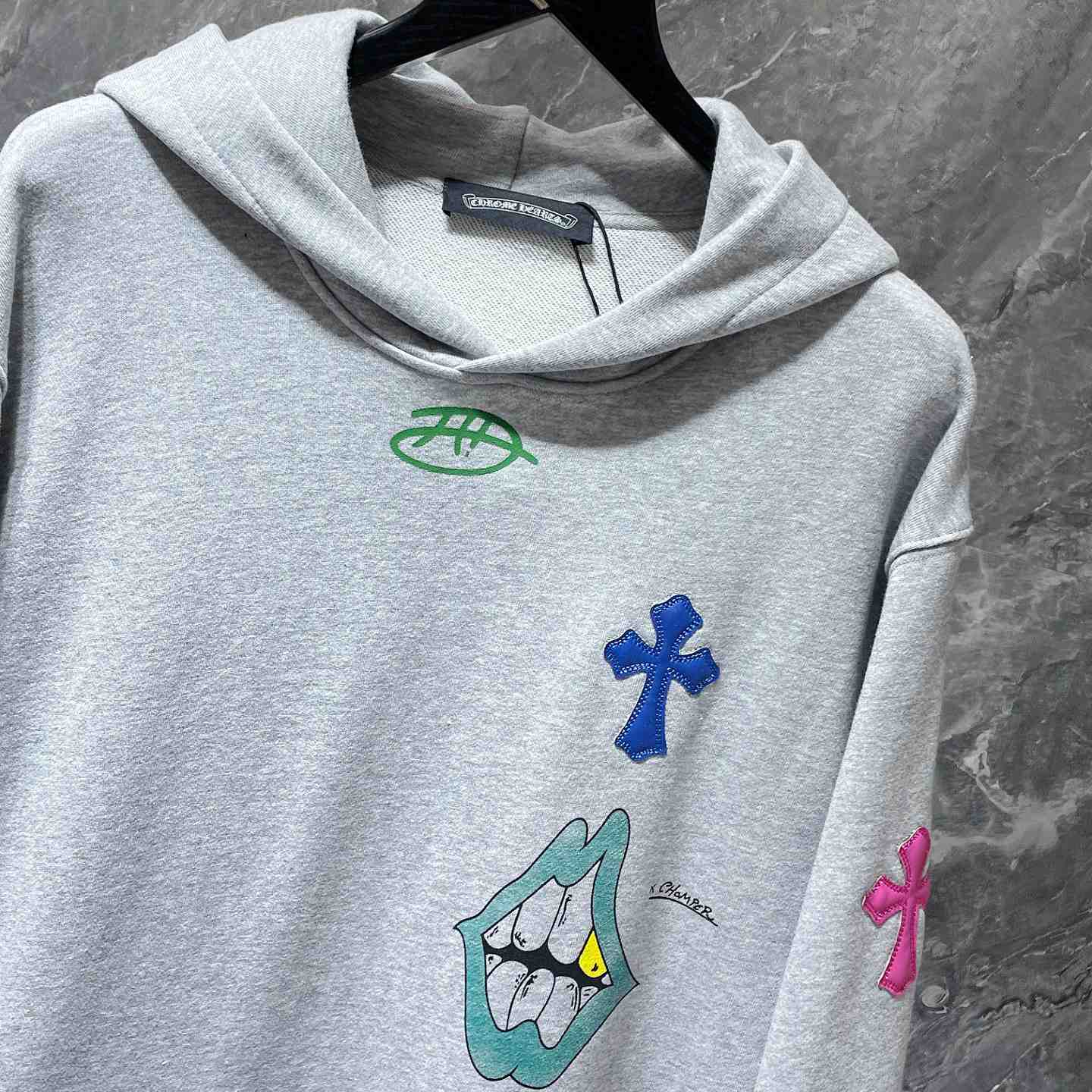 Chrome Hearts x Matty Boy Cross Patch Hoodie - FashionPlug