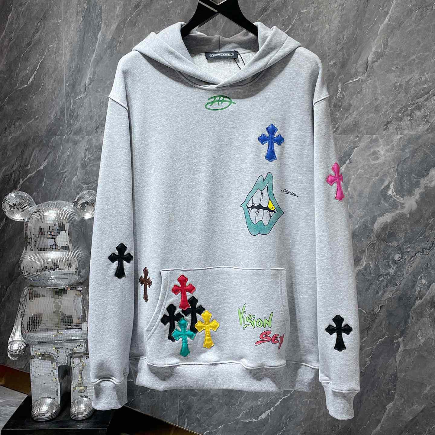 Chrome Hearts x Matty Boy Cross Patch Hoodie - FashionPlug