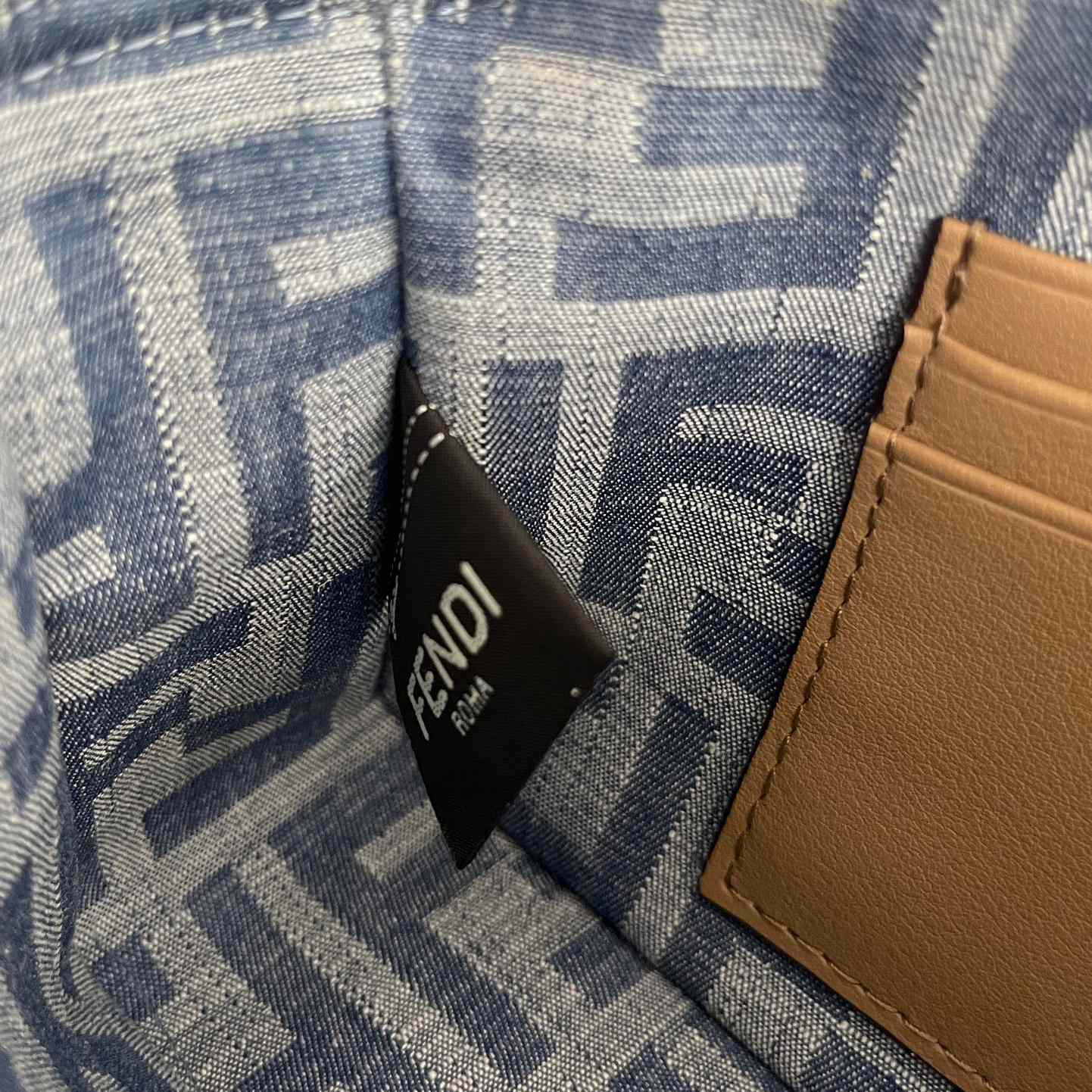 Fendi Baguette Mini Light Blue FF Denim Fabric Bag - FashionPlug
