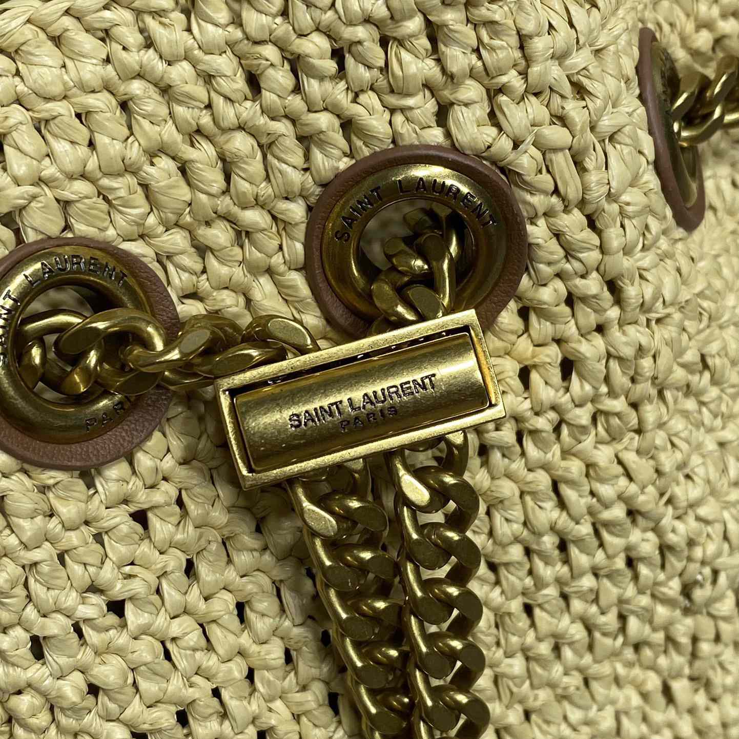 Saint Laurent Mini Joe In Raffia - FashionPlug