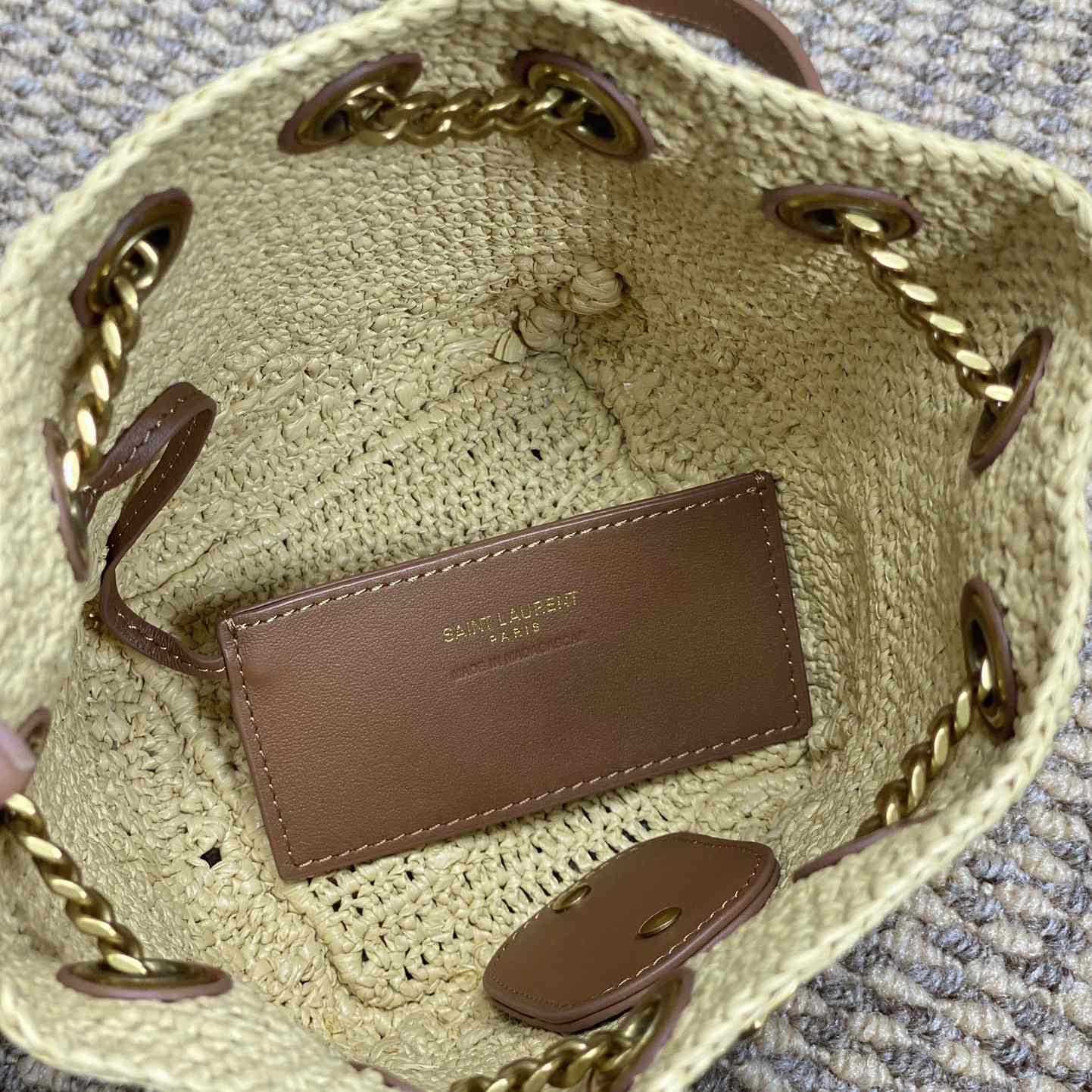 Saint Laurent Mini Joe In Raffia - FashionPlug