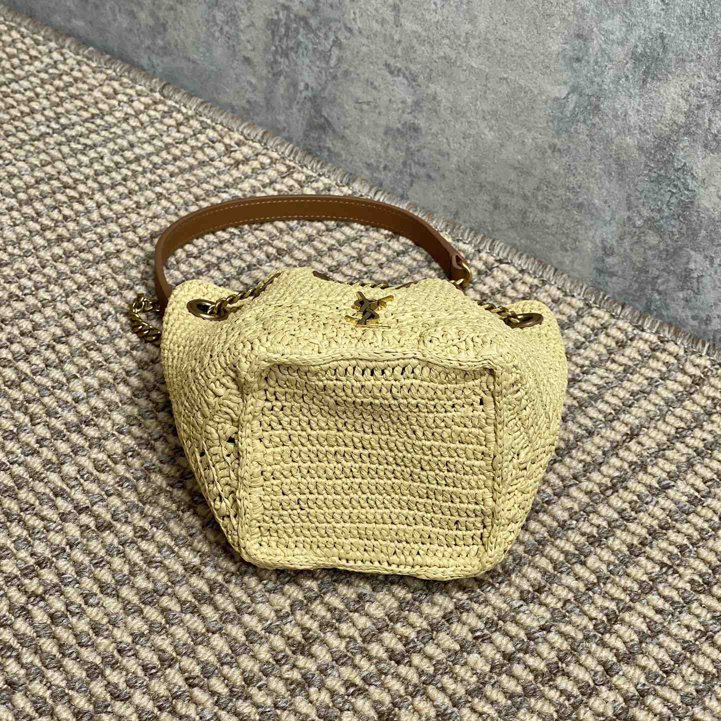 Saint Laurent Mini Joe In Raffia - FashionPlug