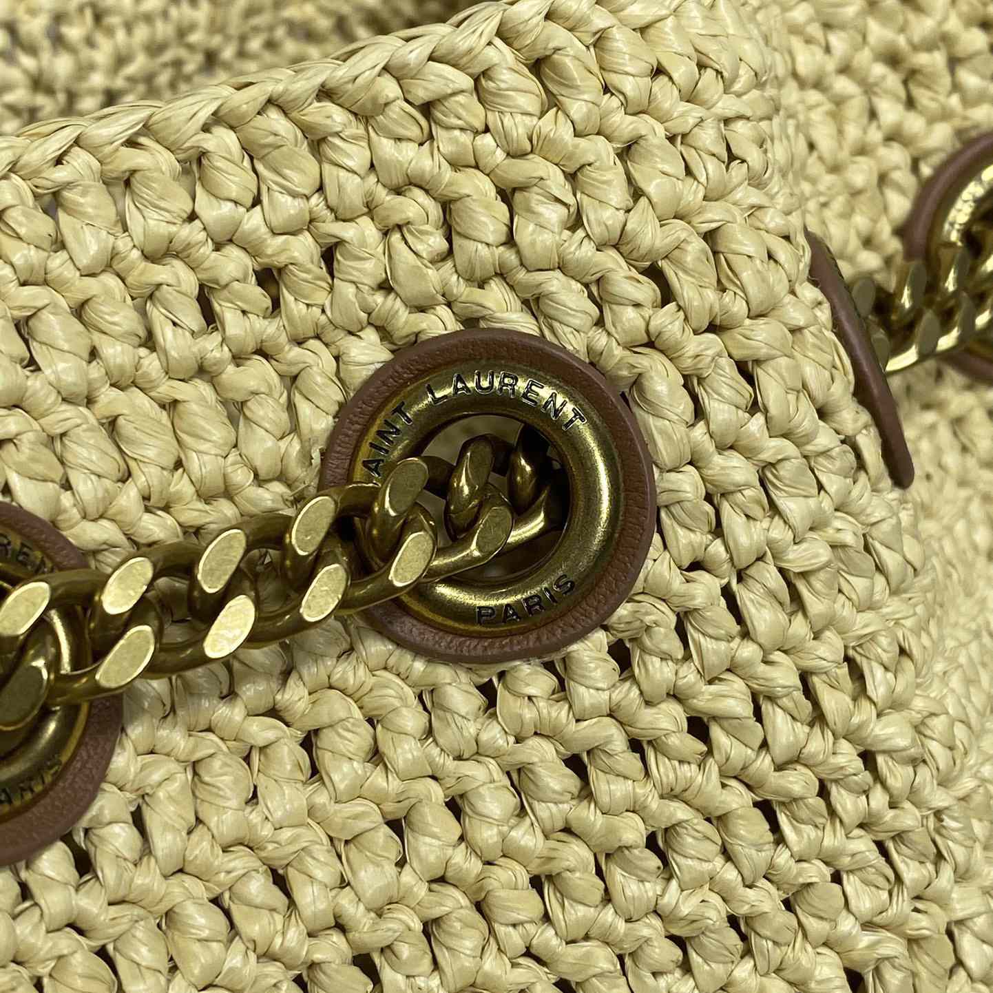 Saint Laurent Mini Joe In Raffia - FashionPlug