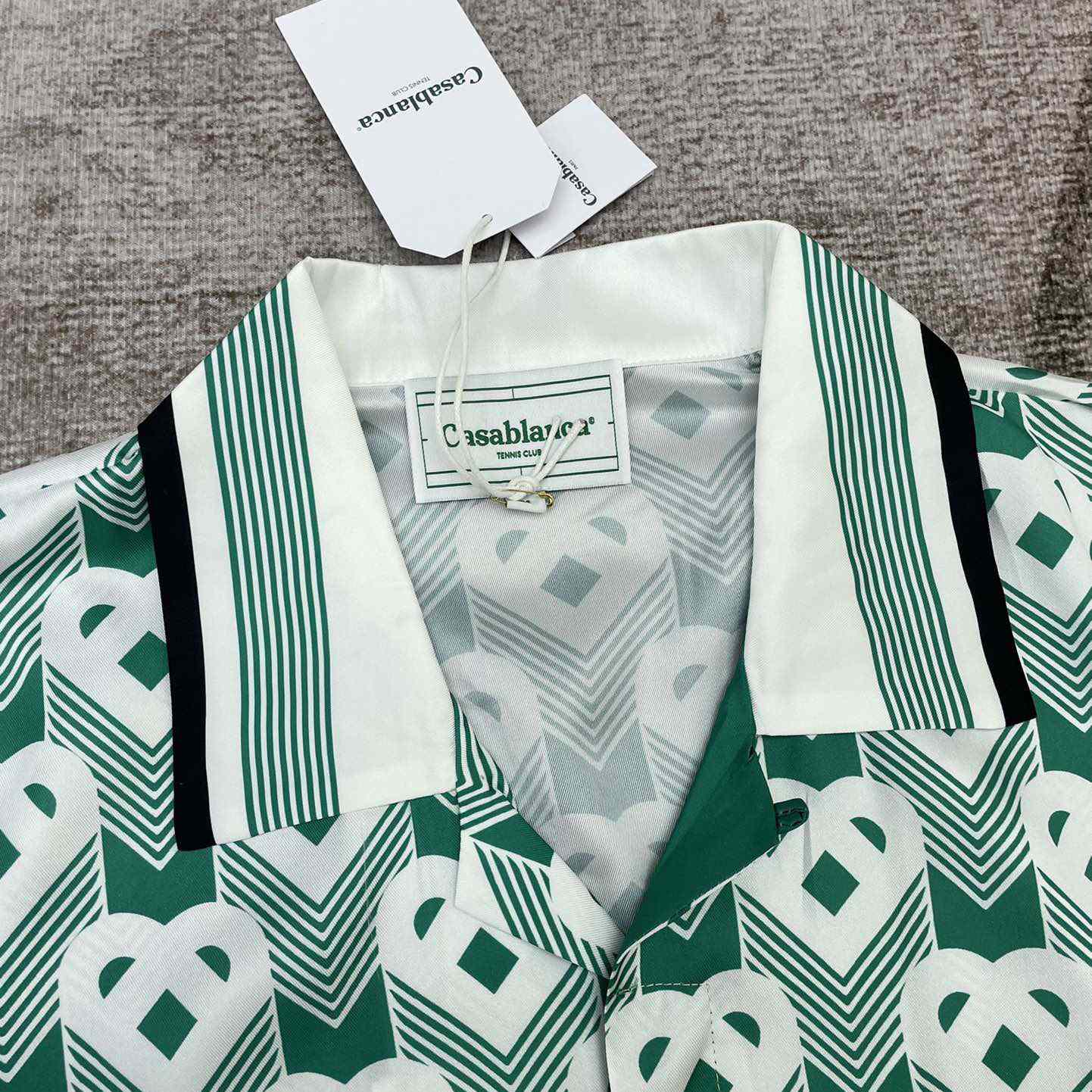 Casablanca Cuban Collar Short-Sleeve Shirt 'Heart Monogram Sport'   CA3482 - FashionPlug