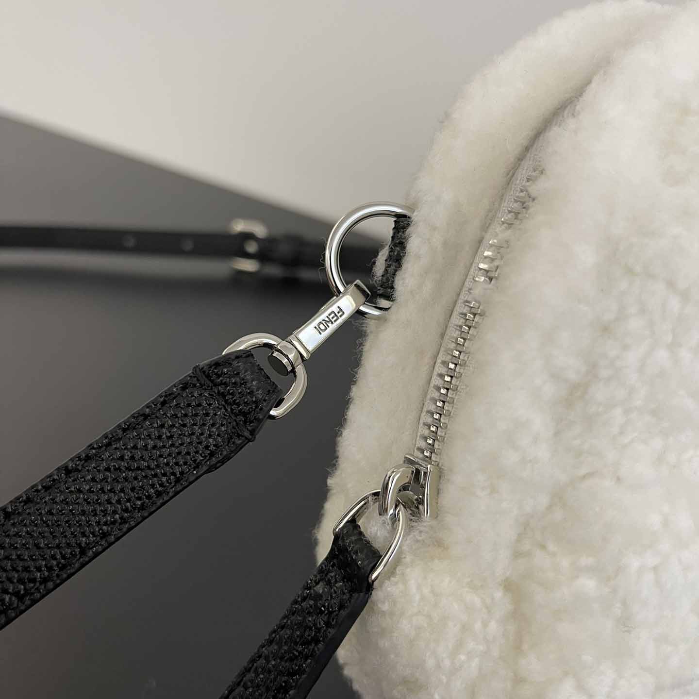 Fendi Natural Charm Logo Lettering Crossbody Bag - FashionPlug